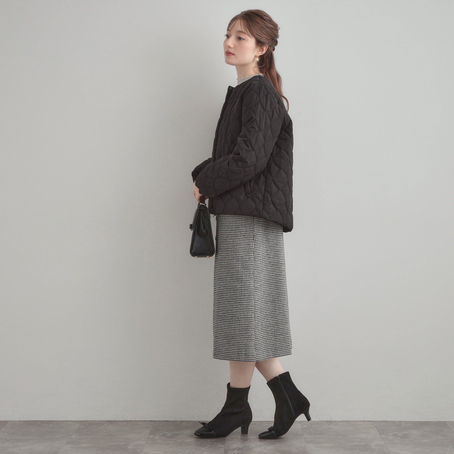 Couture broach「【撥水・大人可愛い】リボンキルティングジャケット」|ブルゾン・スタジャン|