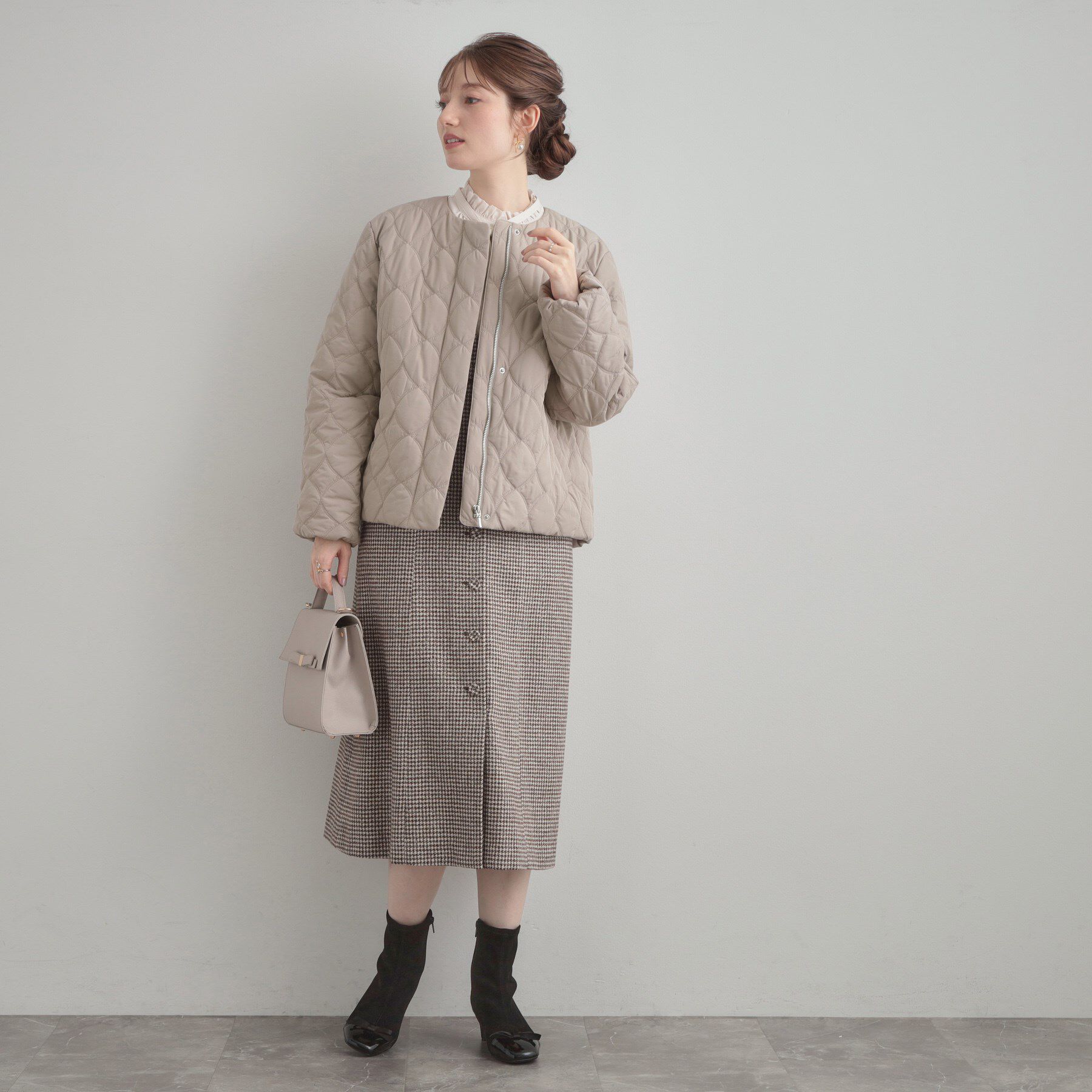 Couture broach「【撥水・大人可愛い】リボンキルティングジャケット」|ブルゾン・スタジャン|