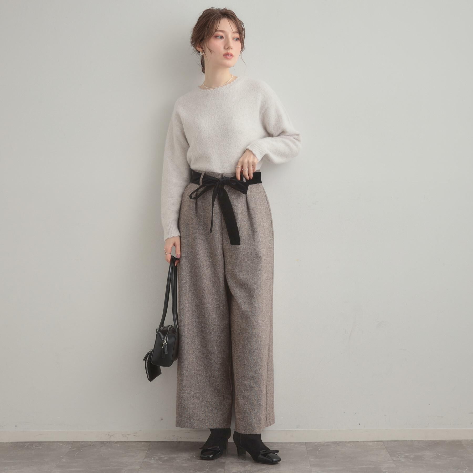 Couture broach「【上品華やか・通勤】ラメツイード ワイドパンツ」|その他|
