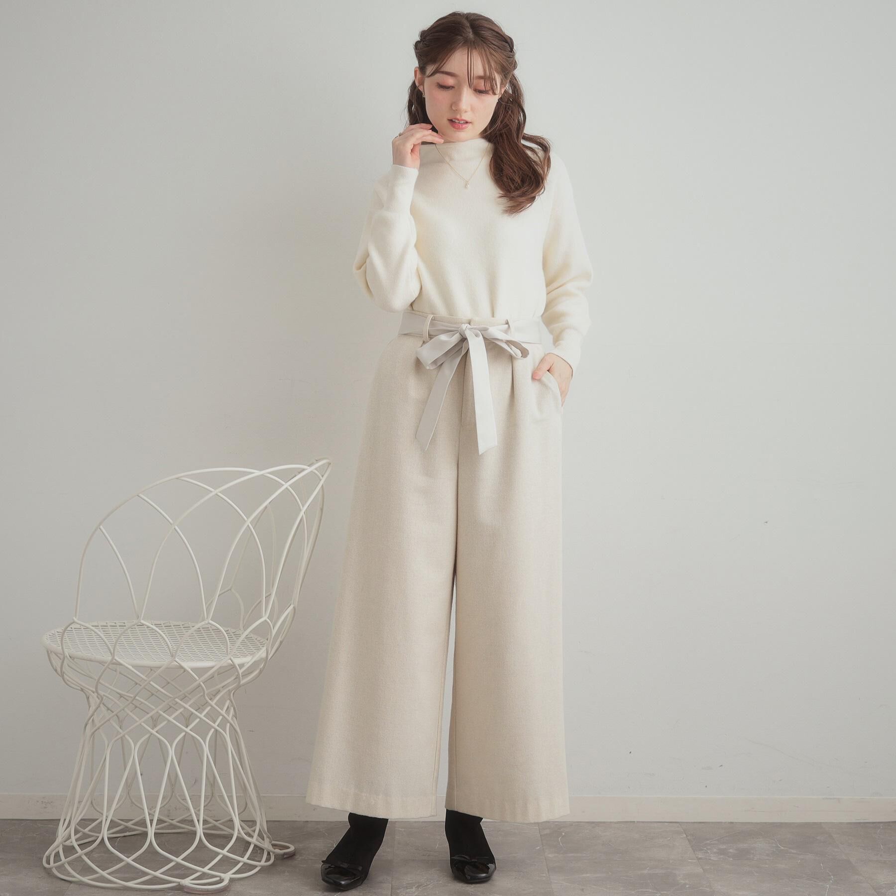 Couture broach「【上品華やか・通勤】ラメツイード ワイドパンツ」|その他|