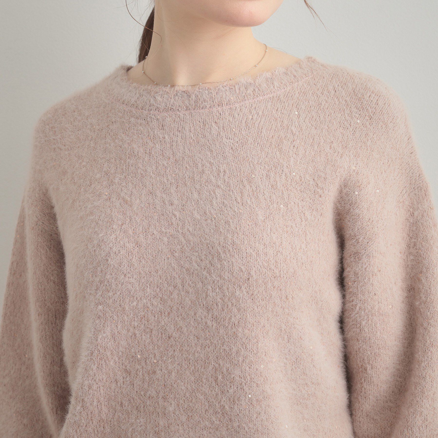 Couture broach「【前後2WAY】スパンコールラメフェザー ニット」|ニット・セーター|