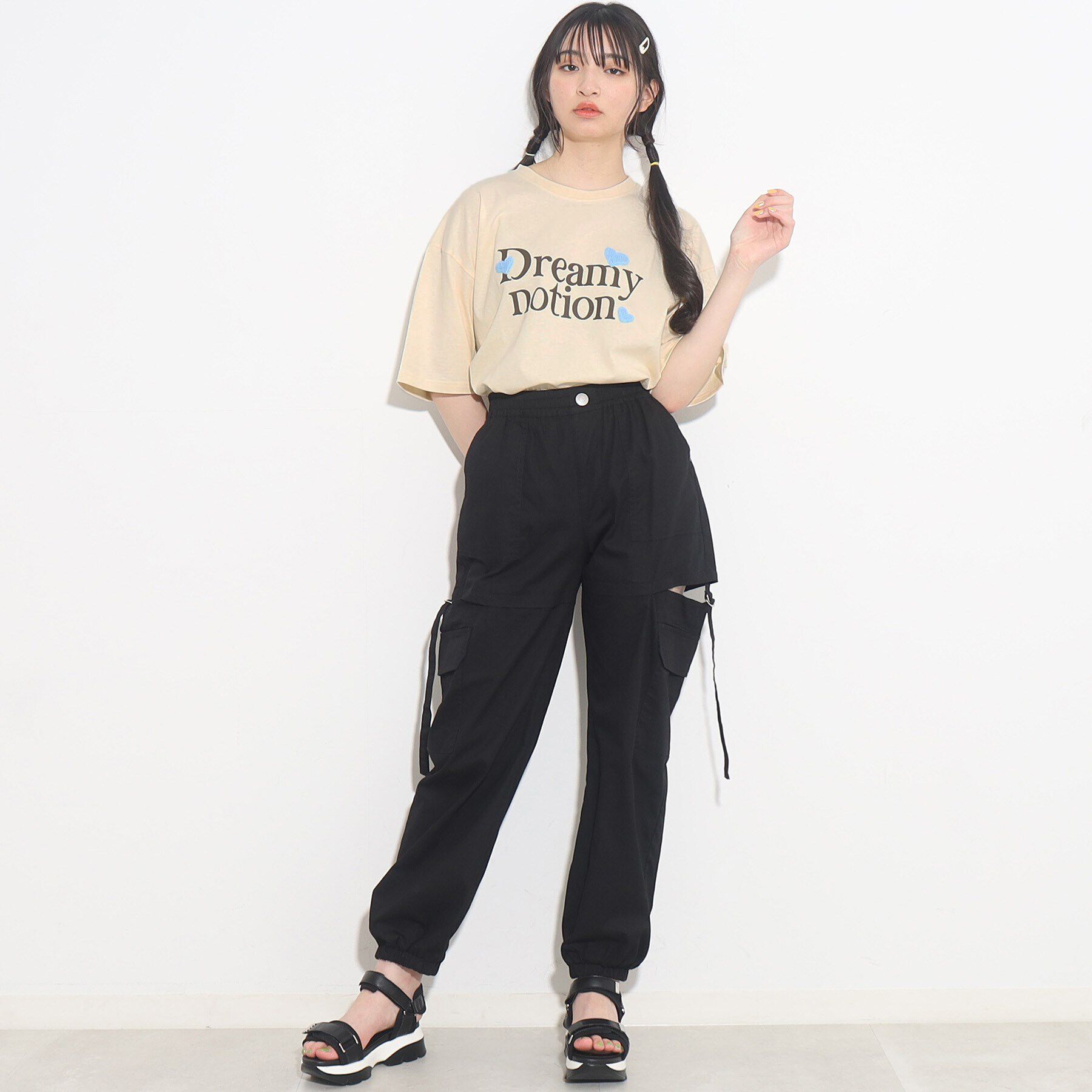 PINK-latte「【綿100%】チュニックTワンピ」|Tシャツ・カットソー|