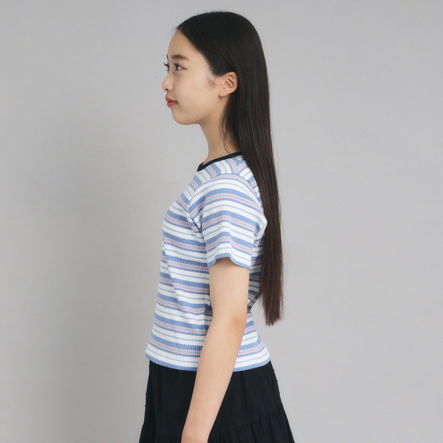 PINK-latte「【ニコプチ10月号掲載】コンパクトリブTシャツ」|Tシャツ・カットソー|