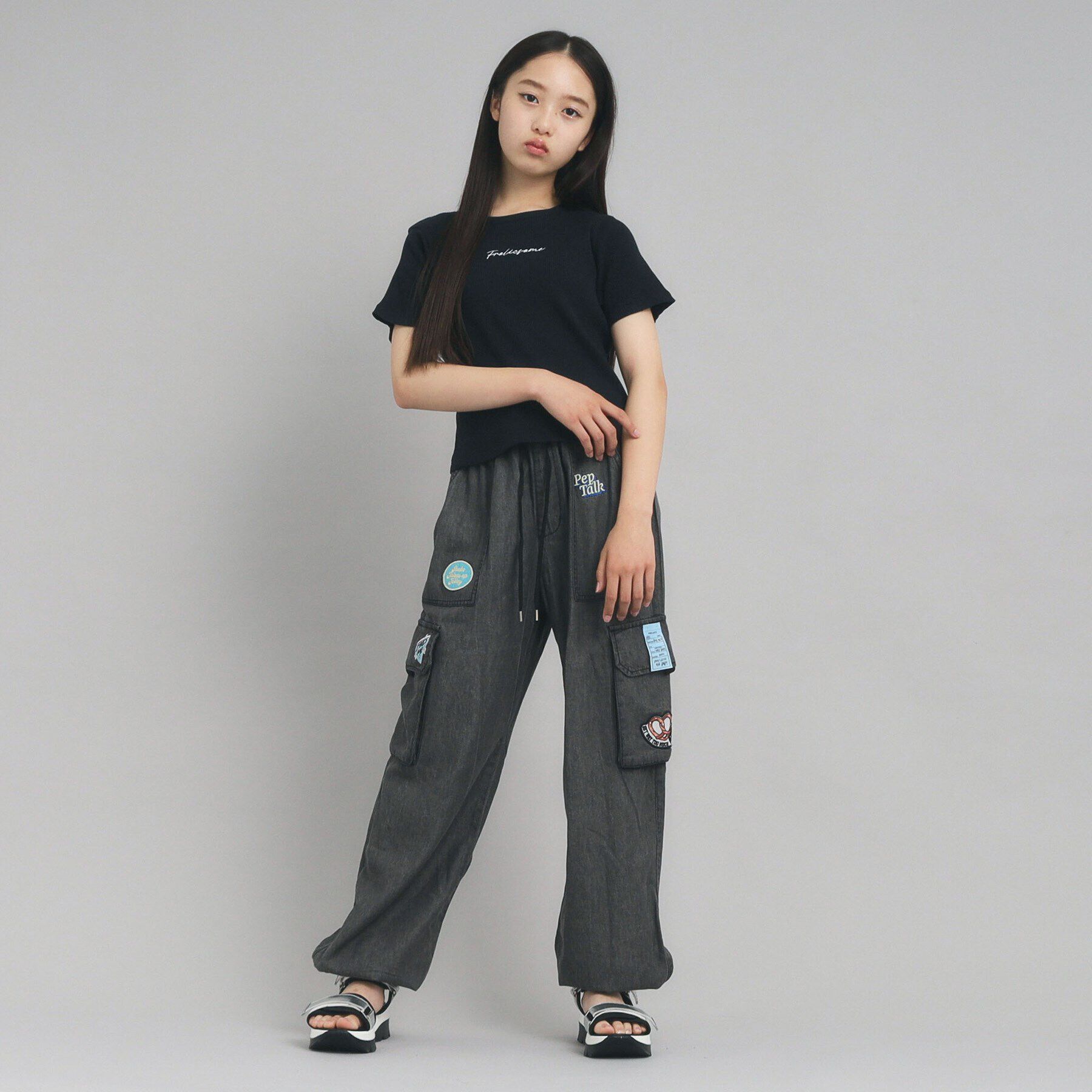 PINK-latte「【ニコプチ10月号掲載】コンパクトリブTシャツ」|Tシャツ・カットソー|