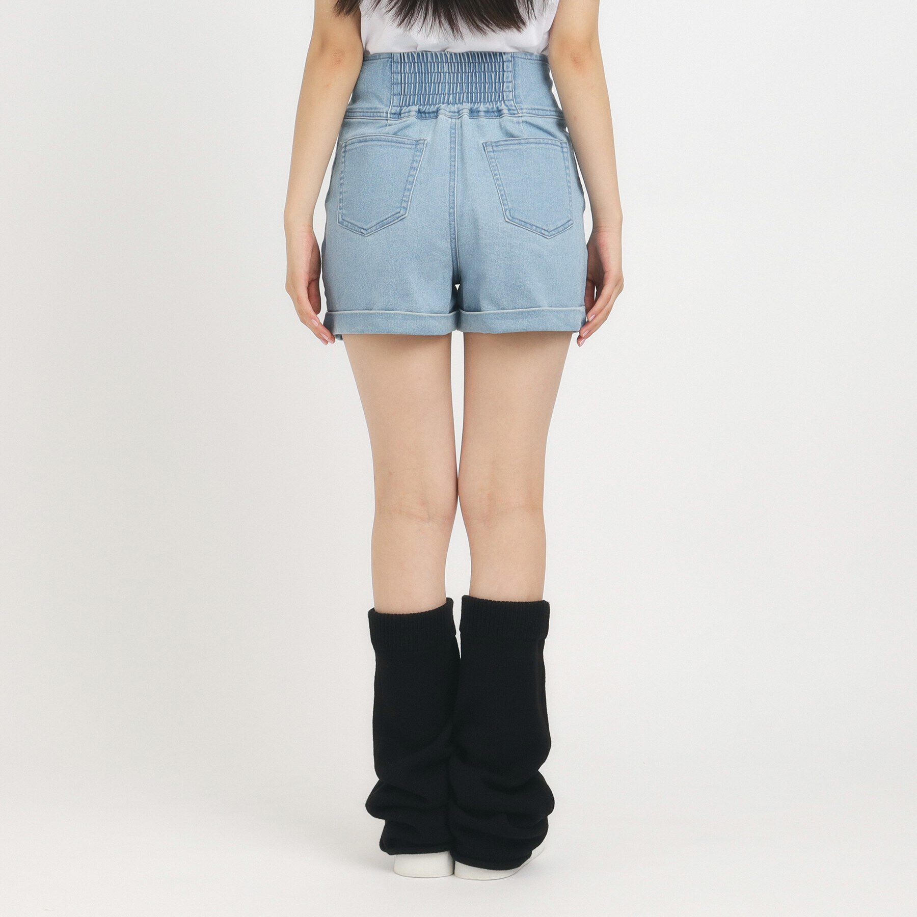 PINK-latte「【130cmあり】リングジップデニムショートパンツ」|キュロット|