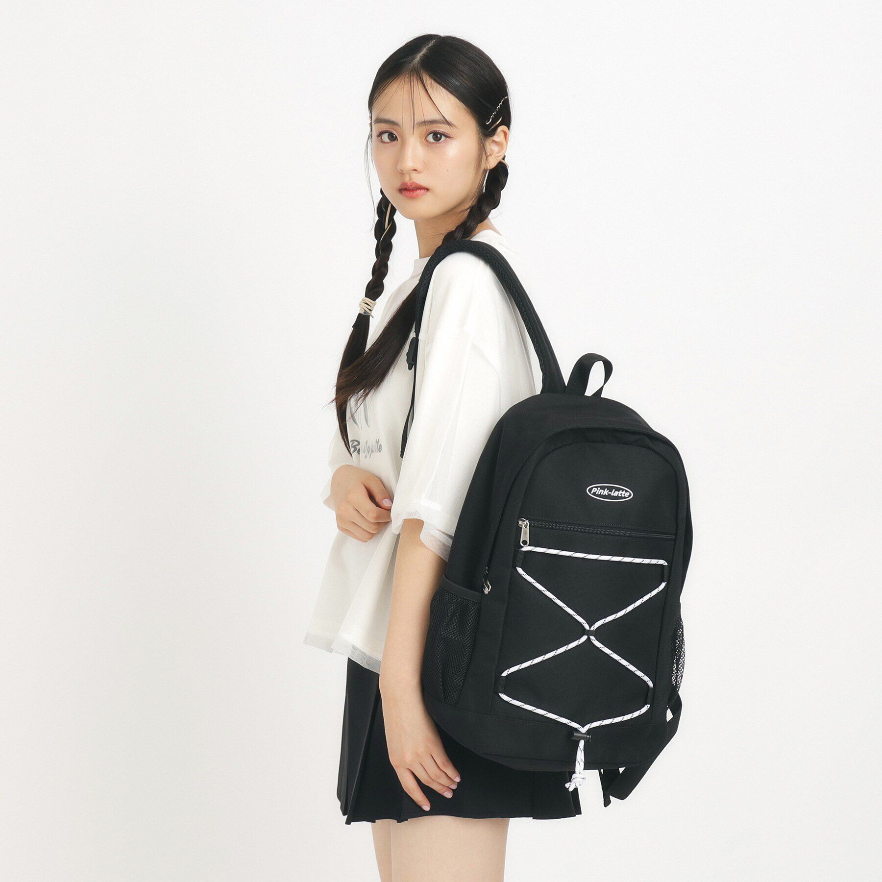 PINK-latte「【容量約17L】ドローコードリュック」|リュック|