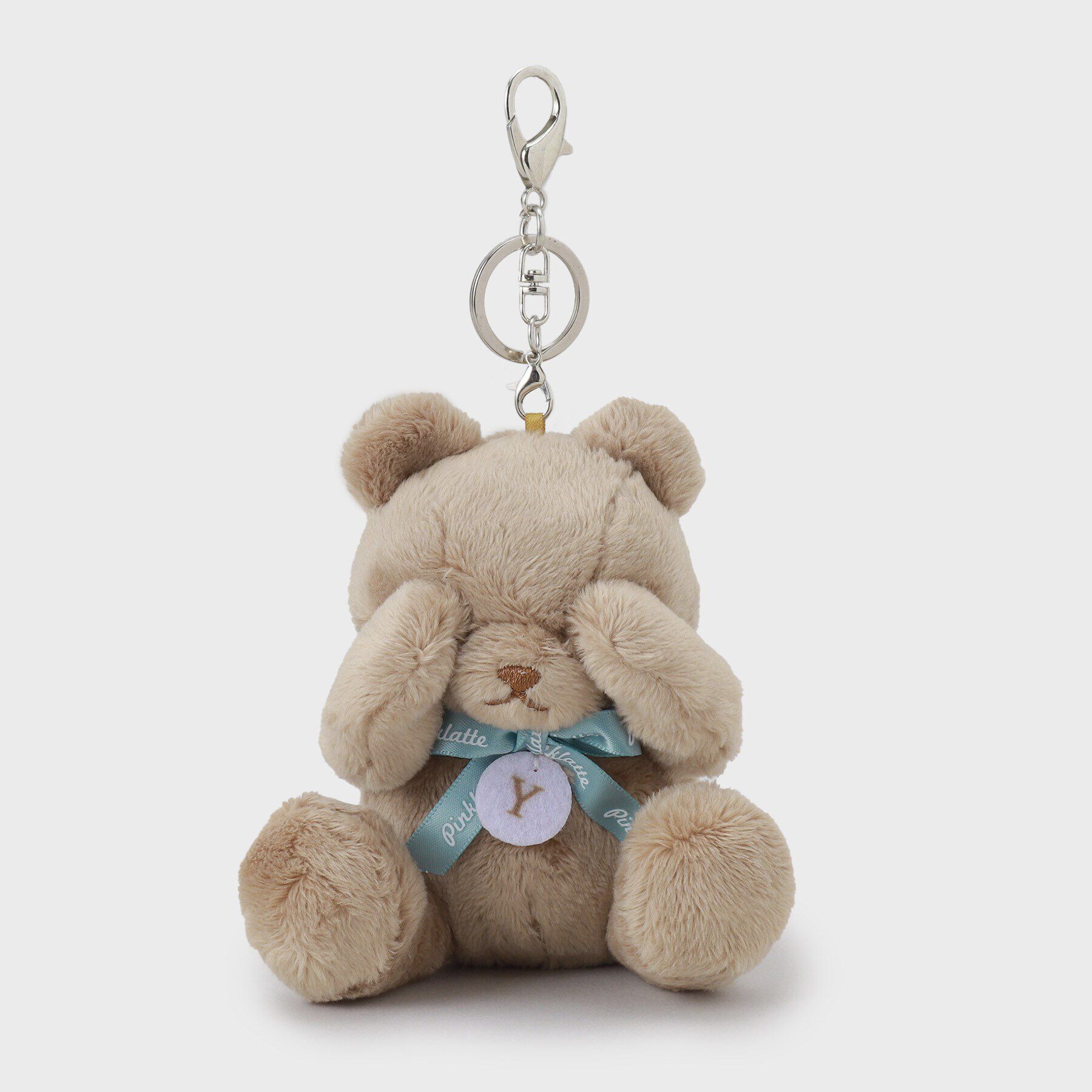 PINK-latte「【イニシャル】くまぬいぐるみチャーム」|キーケース|モカブラウン(042