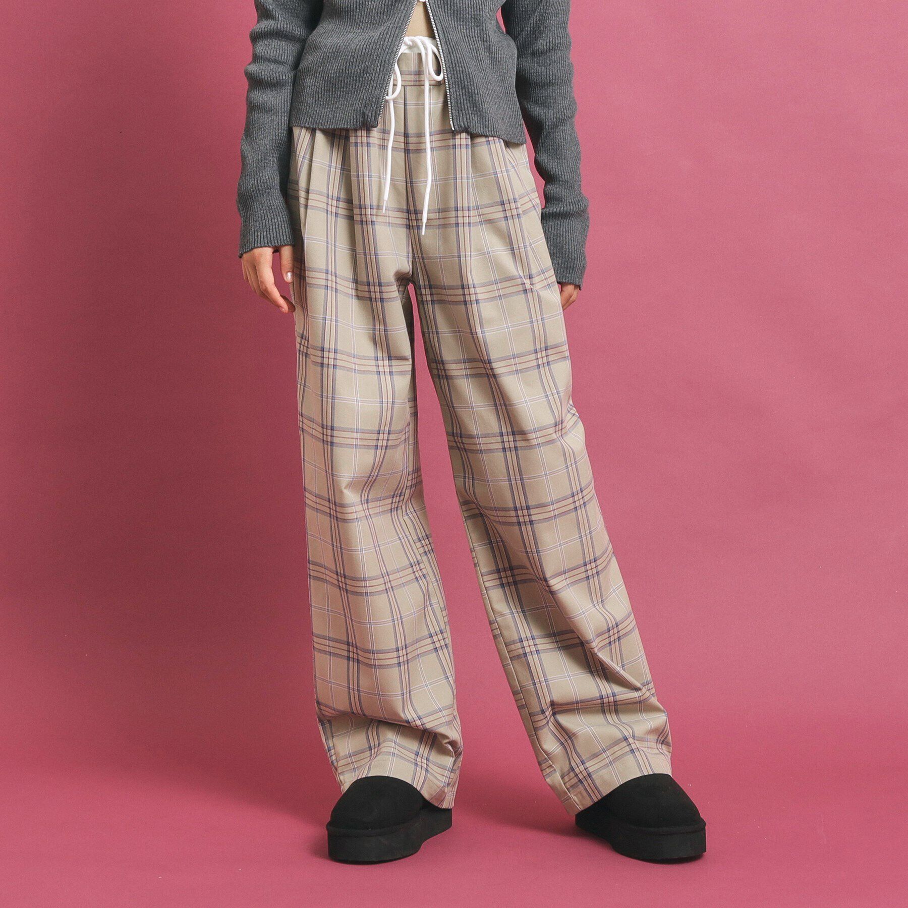 PINK-latte「ウエストレイヤード風パンツ」|その他|ライトベージュ(25