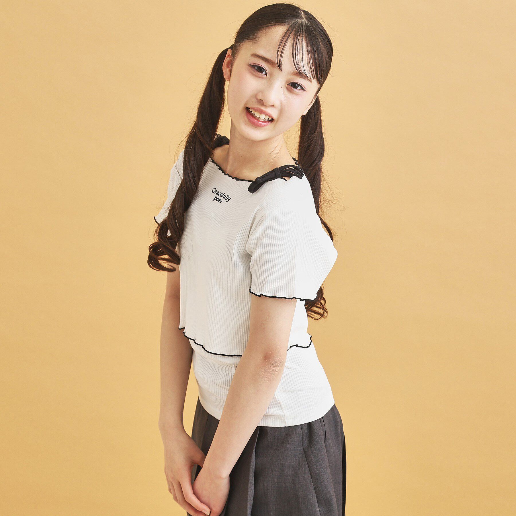 PINK-latte「【セットアイテム】オフショルテレコTシャツ＋テレコキャミ」|その他|