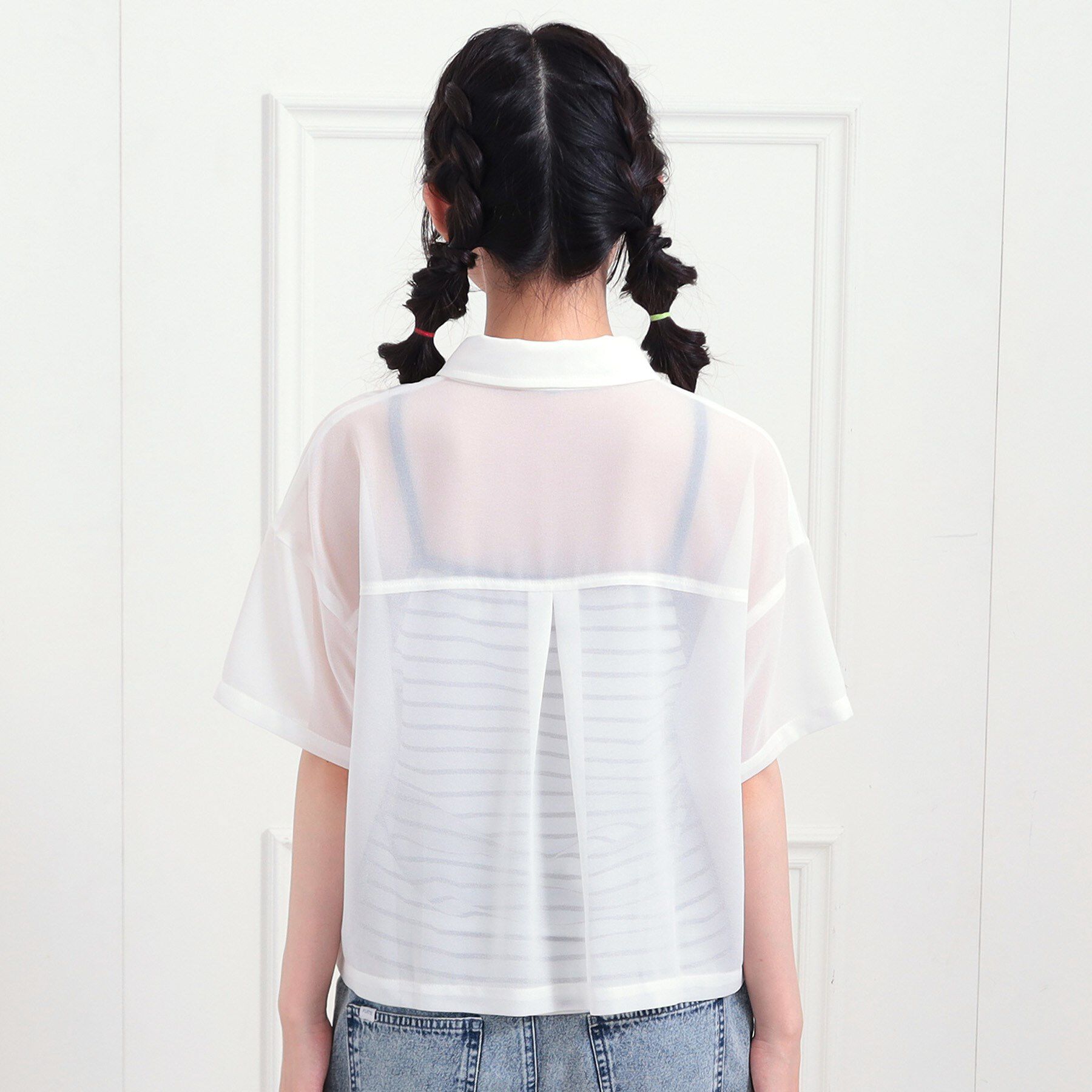 PINK-latte「【セットアイテム】半袖シアーシャツ＋冷感キャミセット」|その他|