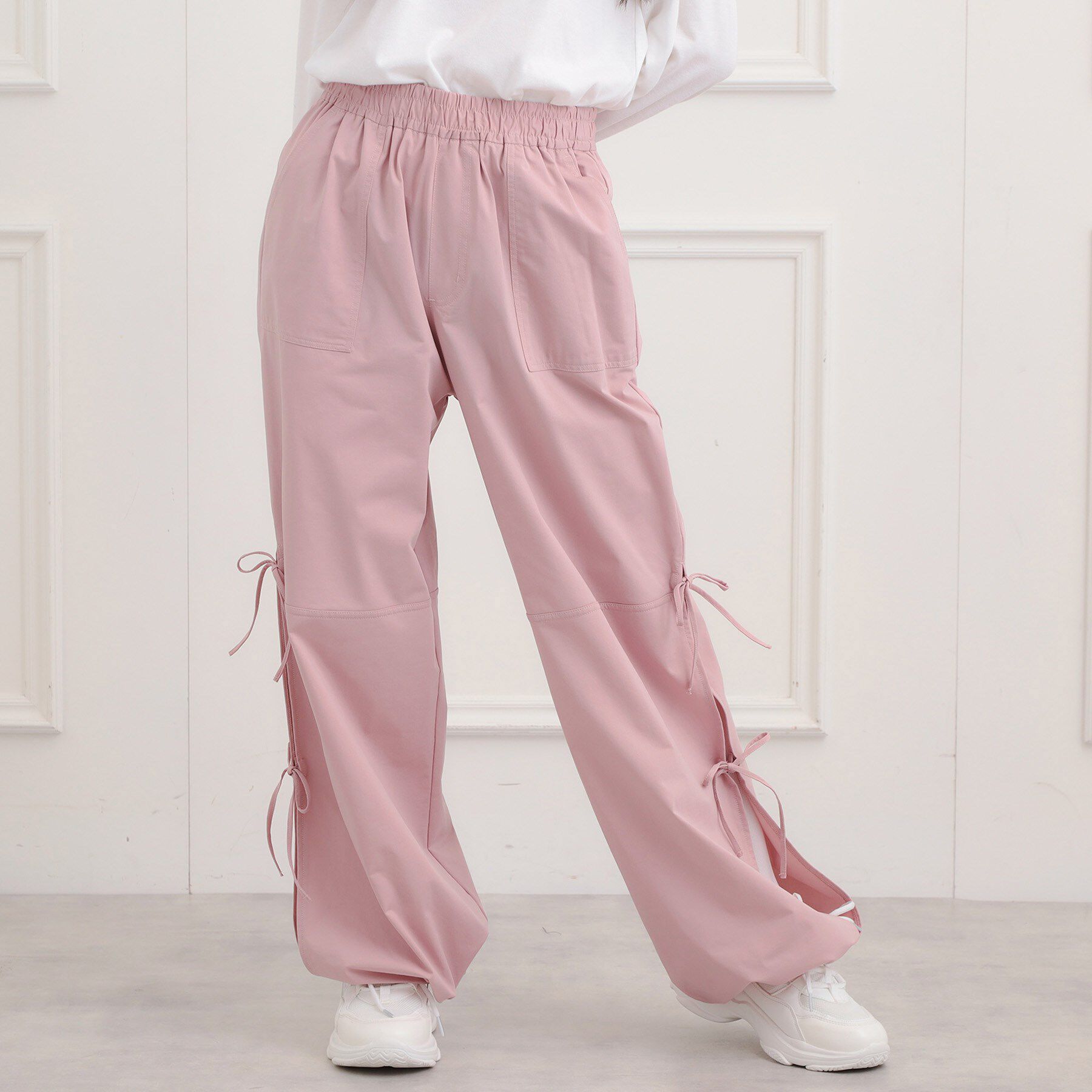 PINK-latte「リボン付カーゴパンツ」|その他|ライトピンク(070