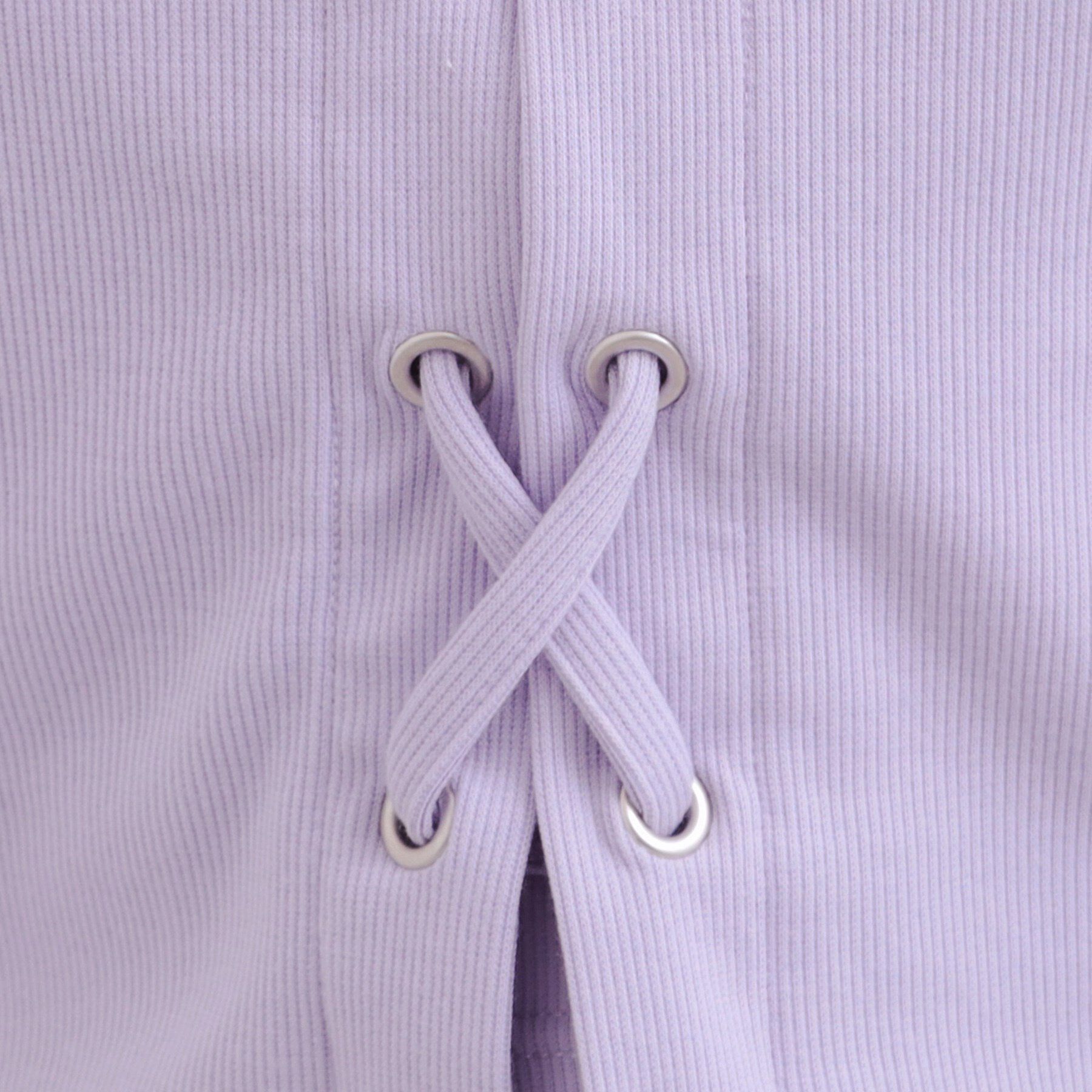 PINK-latte「レースアップテレコプルオーバー」|Tシャツ・カットソー|