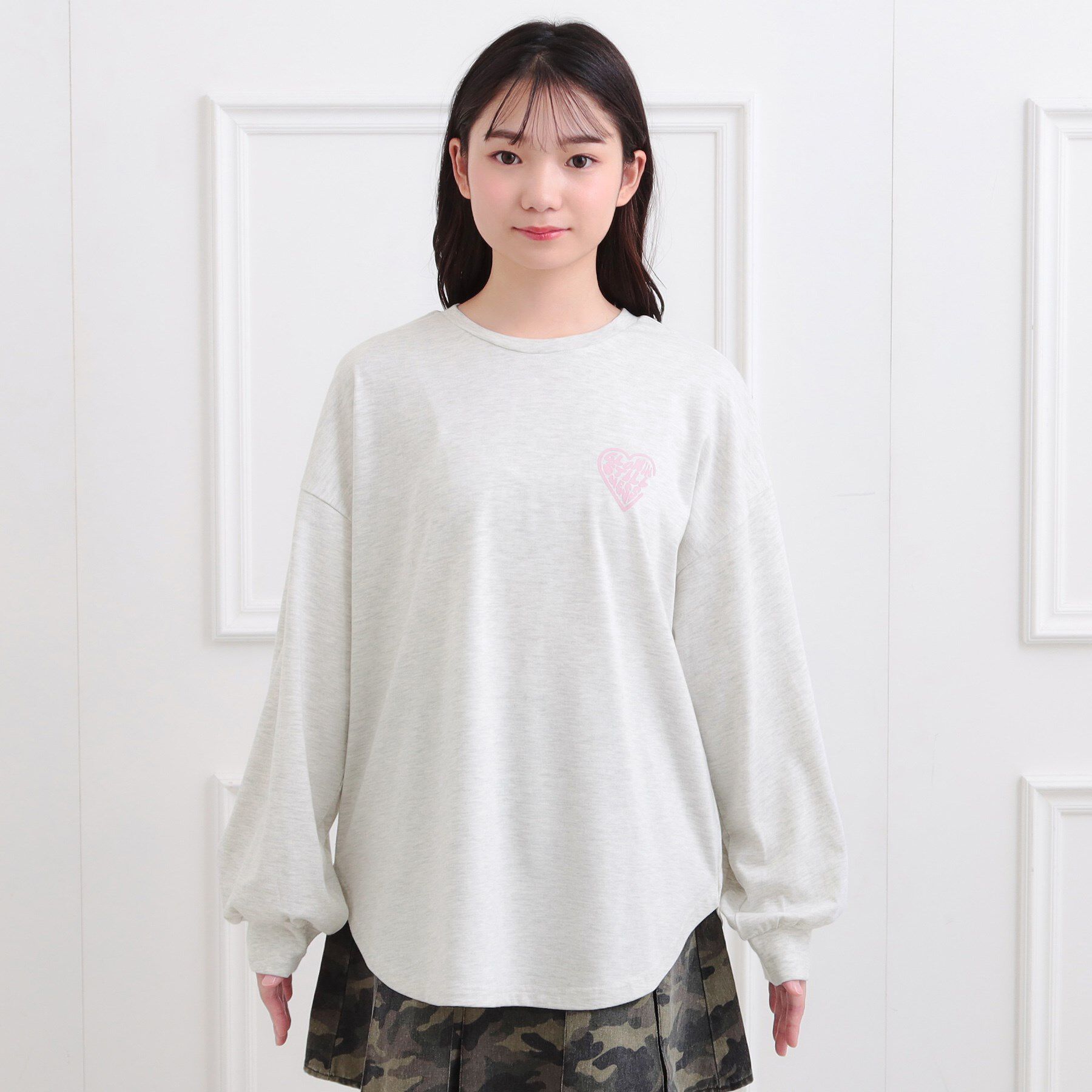 PINK-latte「メルトハートビッグチュニックロンT」|Tシャツ・カットソー|