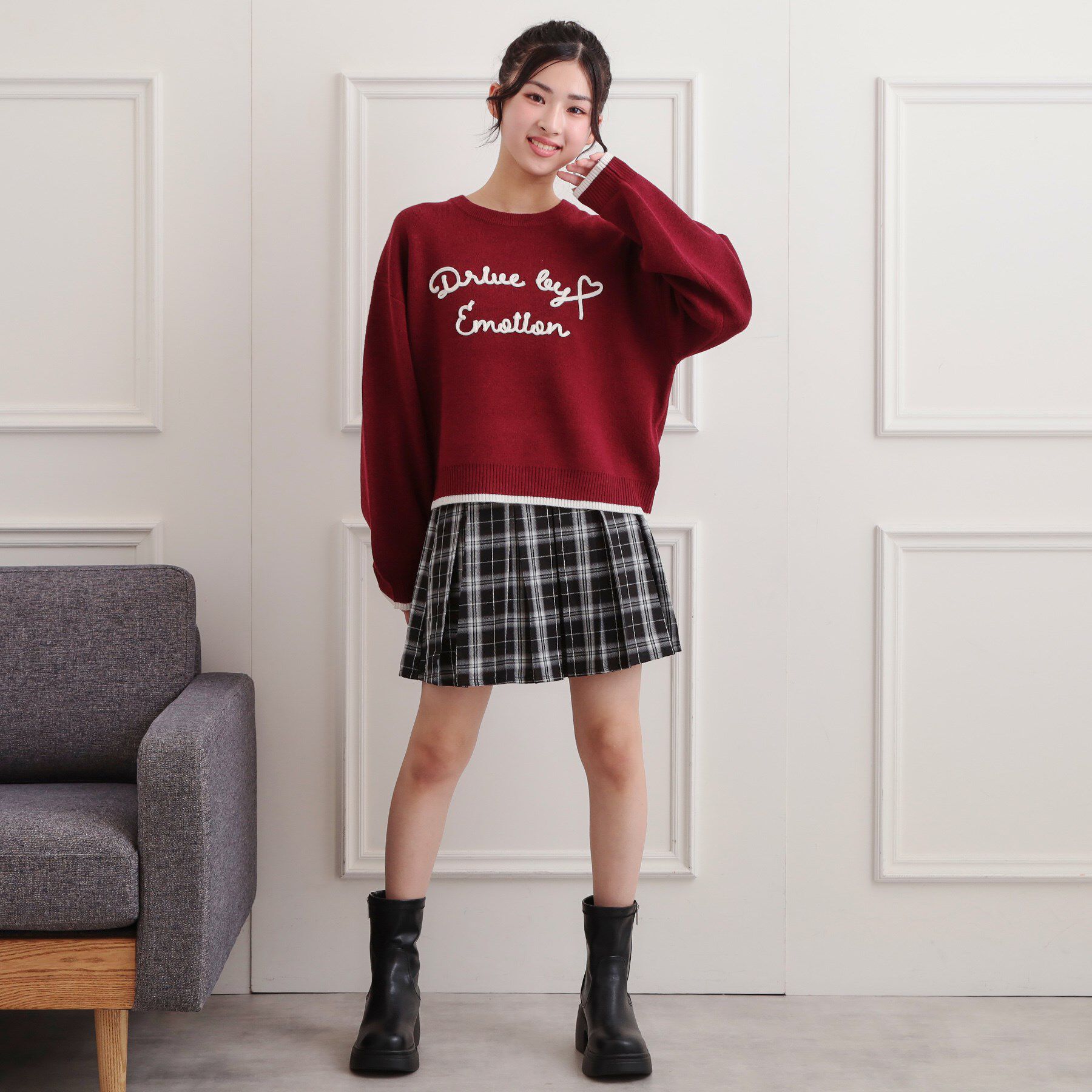 PINK-latte「コード風ステッチニットプルオーバー」|ニット・セーター|