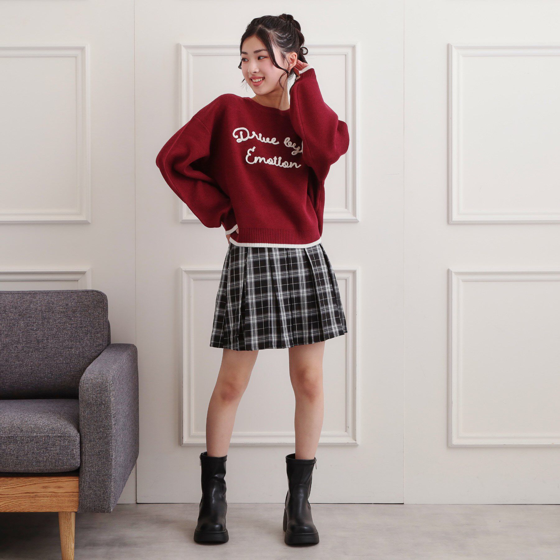 PINK-latte「コード風ステッチニットプルオーバー」|ニット・セーター|