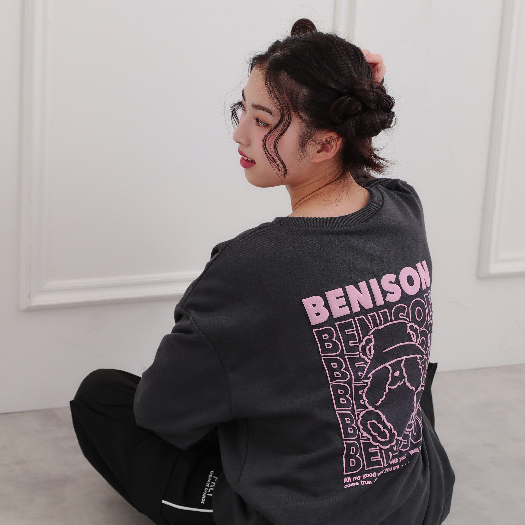 PINK-latte「バケハくまちゃん裏毛トレーナー」|その他|