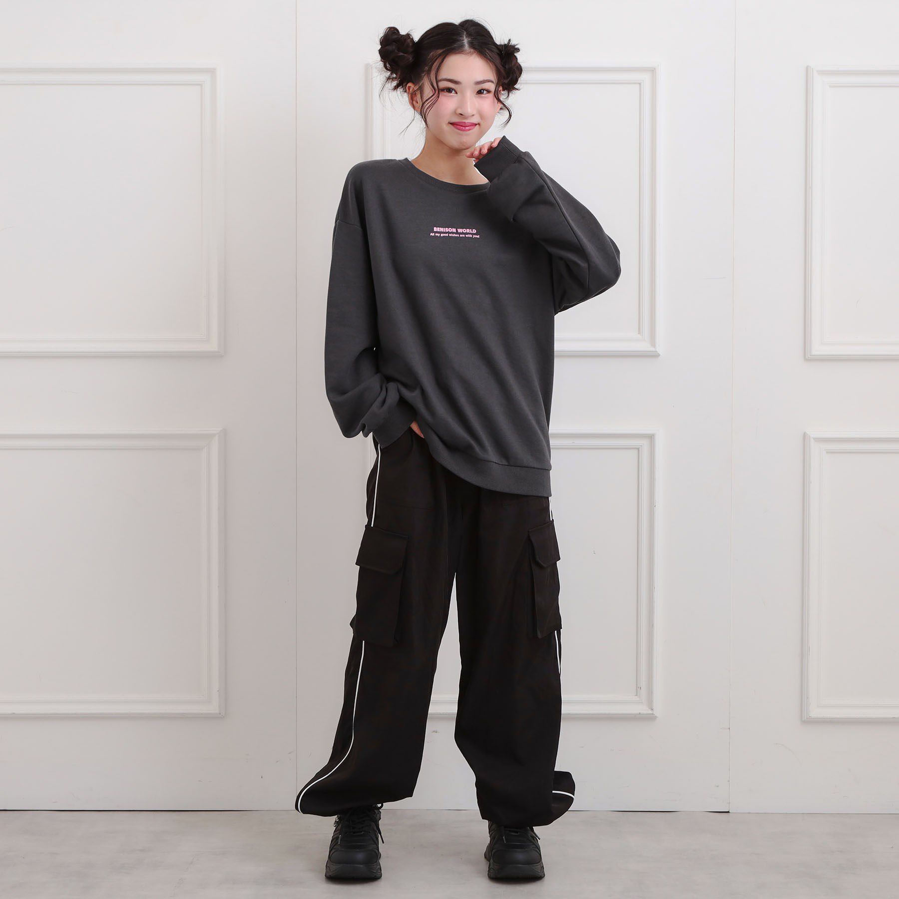 PINK-latte「バケハくまちゃん裏毛トレーナー」|その他|