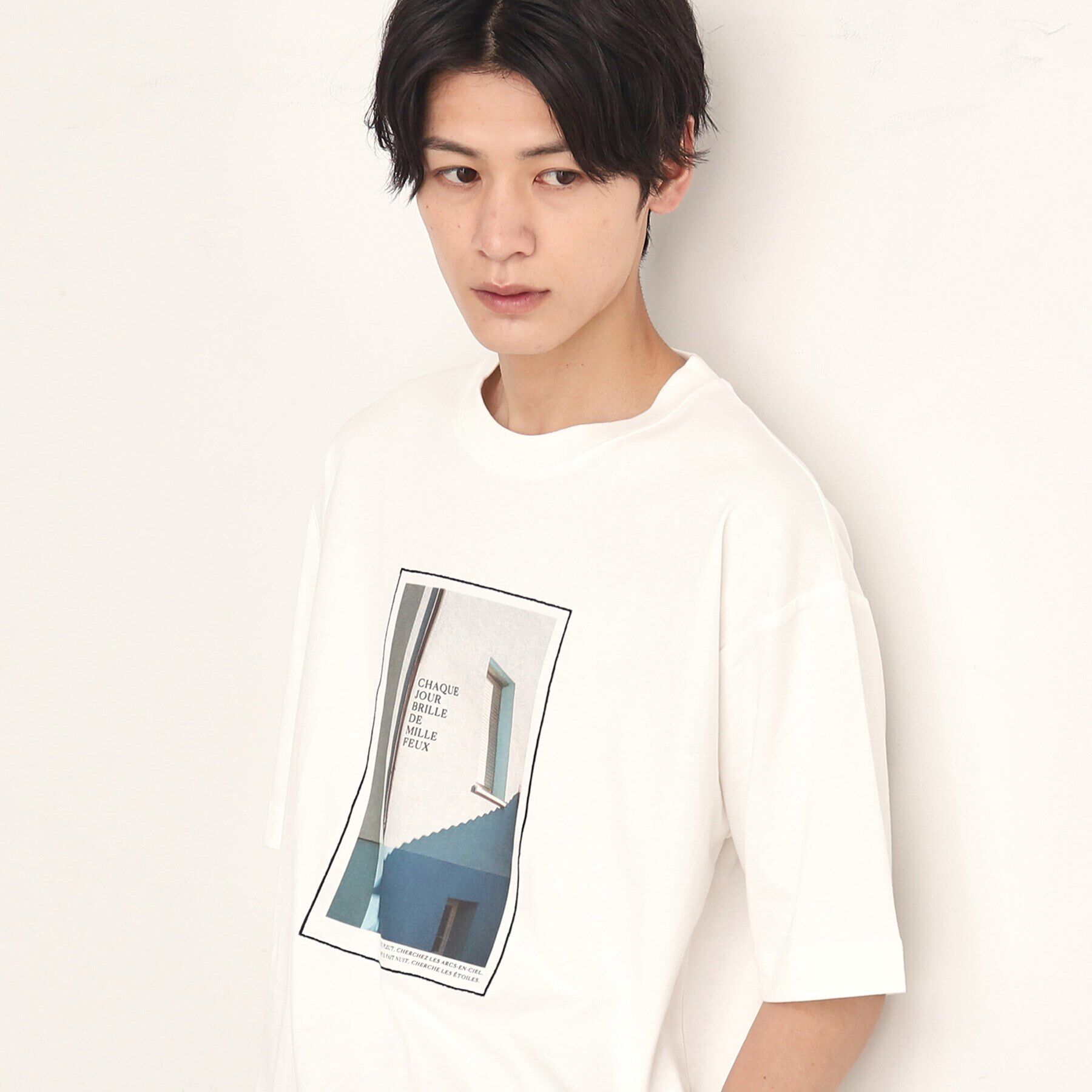 THE SHOP TK「オーガニックコットンFrenchフォトTシャツ」|Tシャツ・カットソー|オフホワイト(003