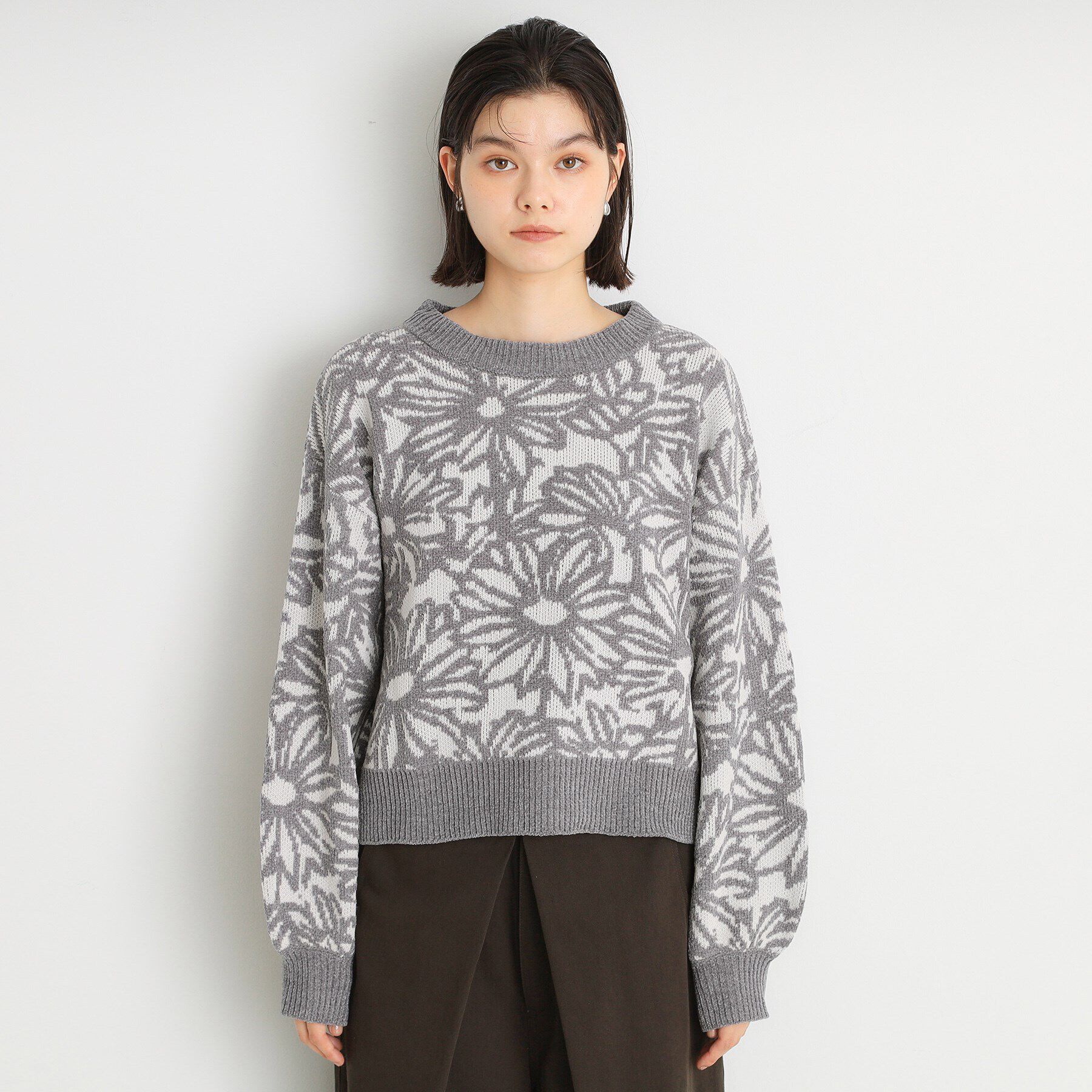 THE SHOP TK「花柄モールニットプルオーバー」|ニット・セーター|