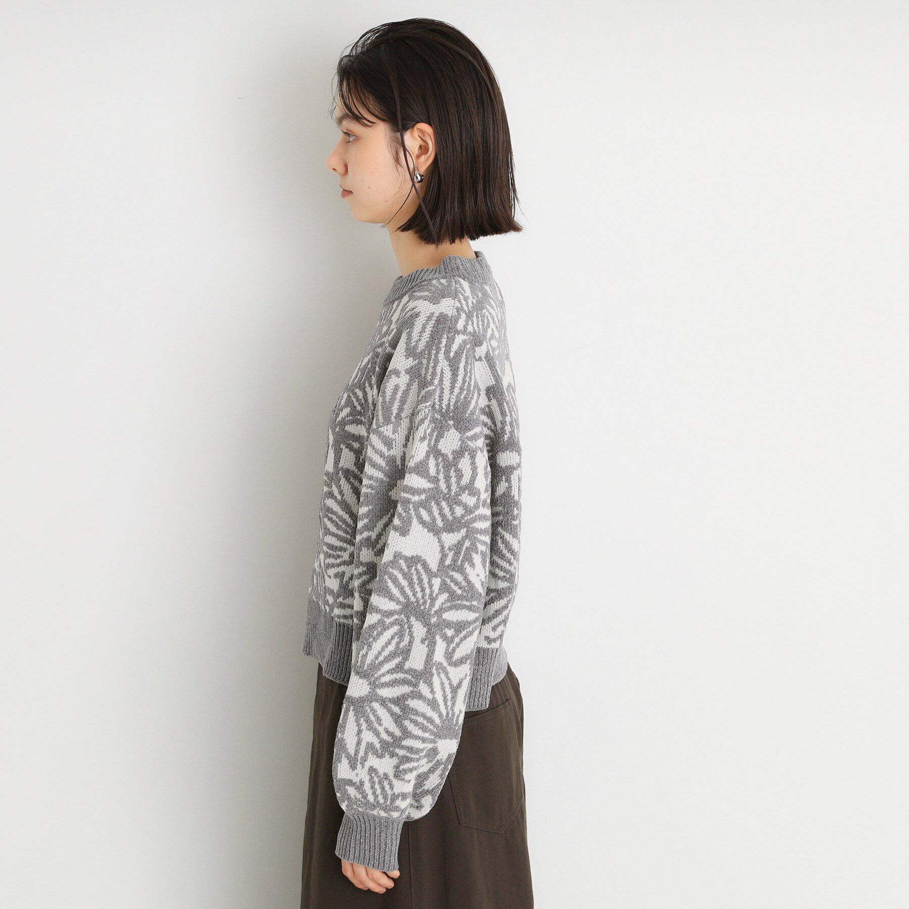 THE SHOP TK「花柄モールニットプルオーバー」|ニット・セーター|