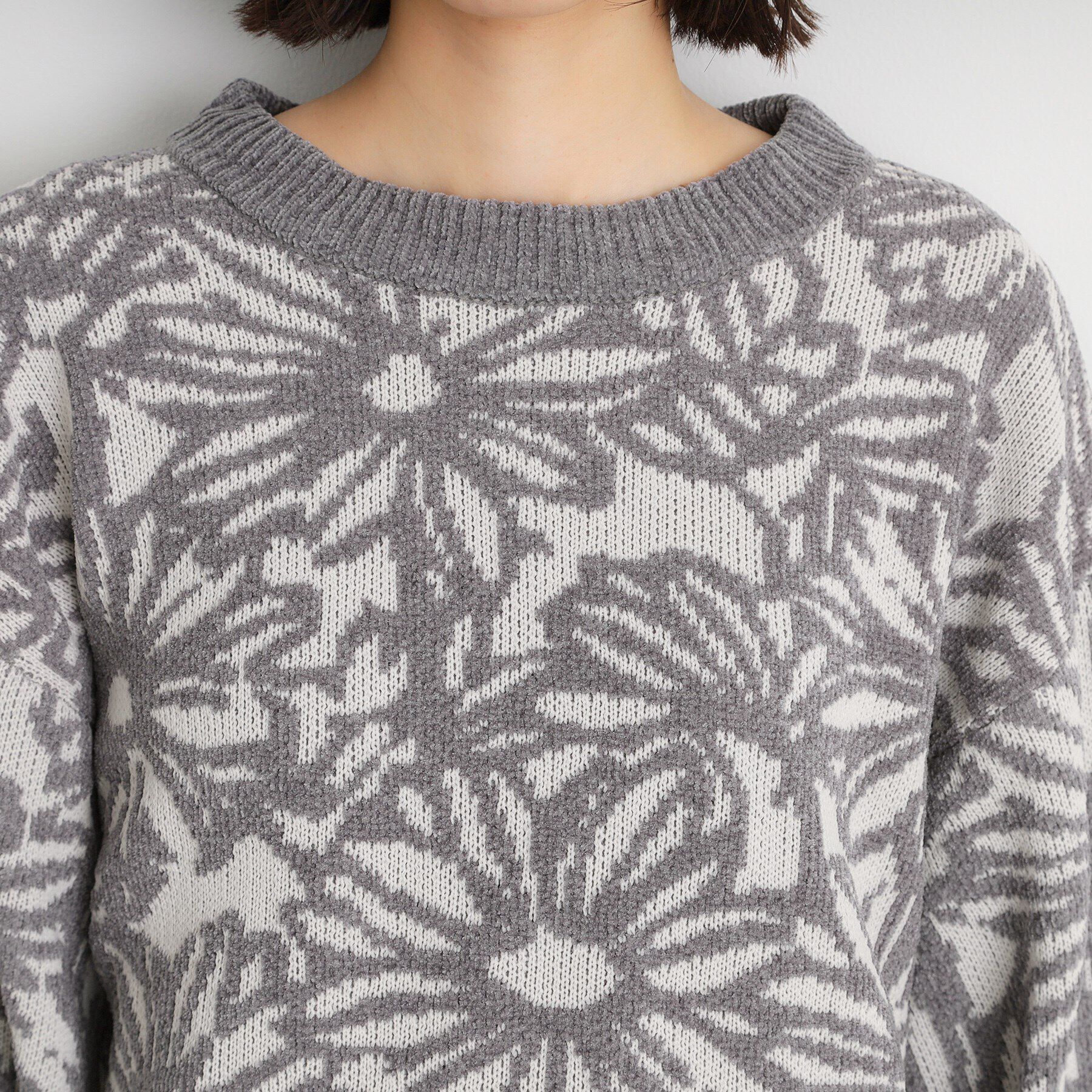 THE SHOP TK「花柄モールニットプルオーバー」|ニット・セーター|