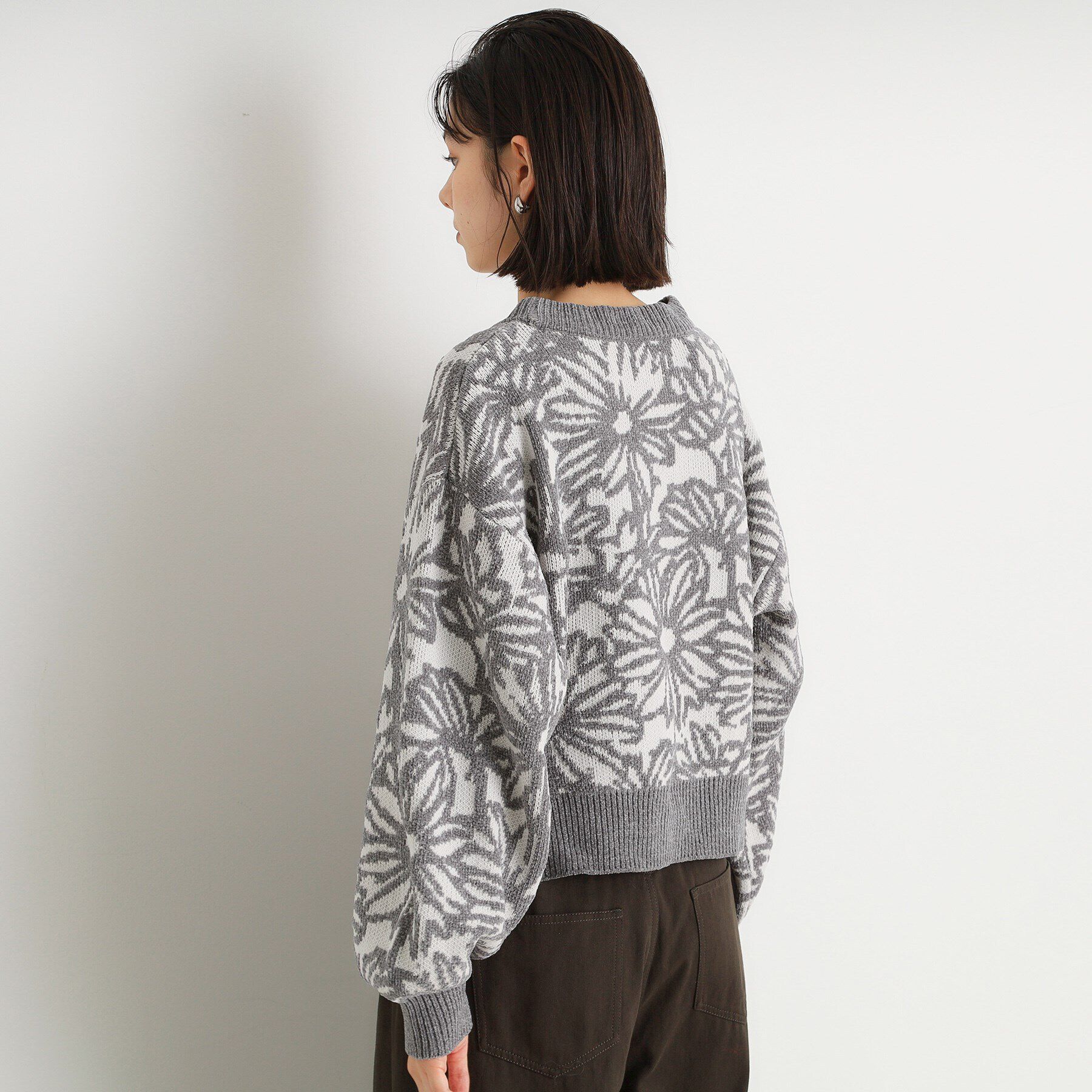 THE SHOP TK「花柄モールニットプルオーバー」|ニット・セーター|