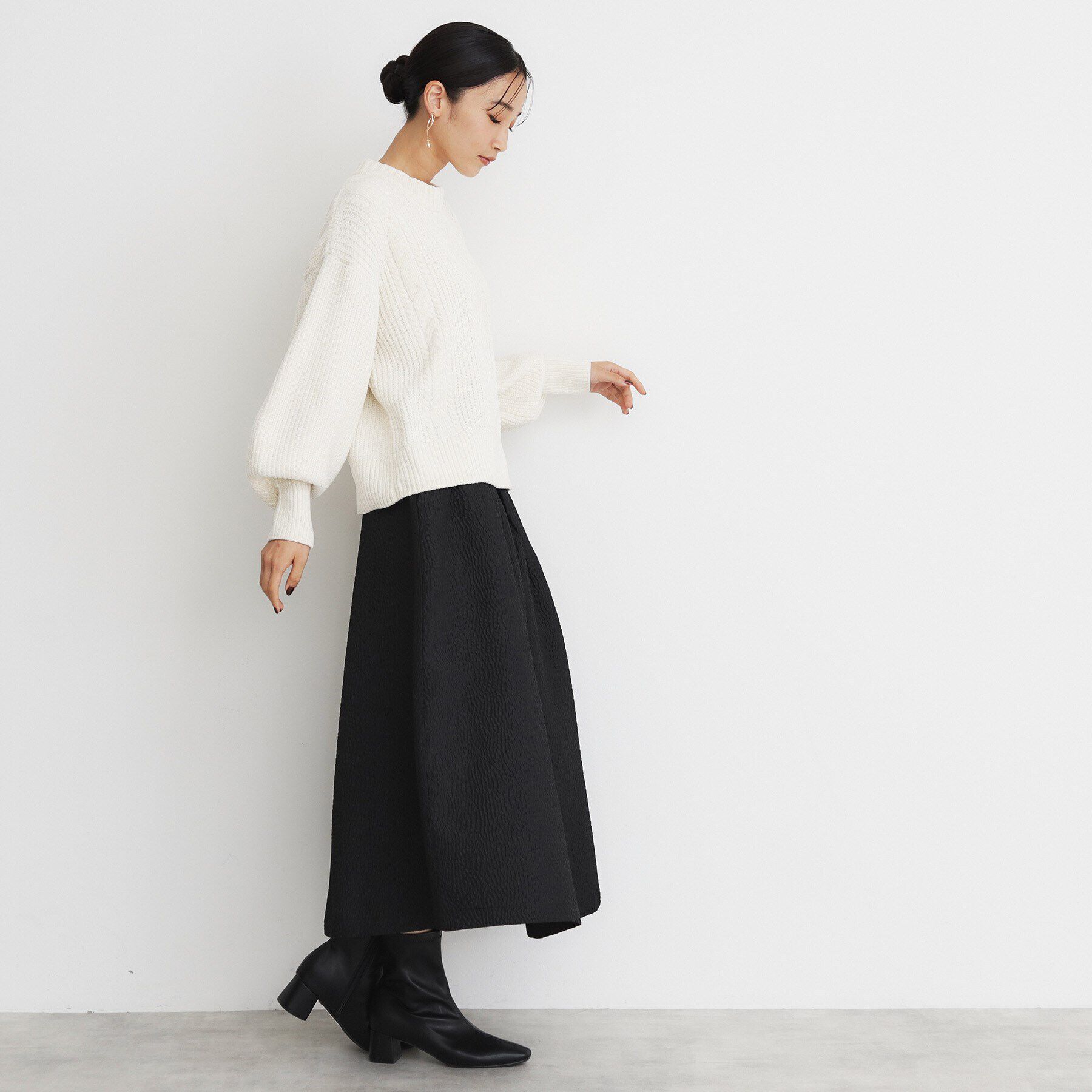 THE SHOP TK「ラメケーブルモールニット【洗える】」|ニット・セーター|