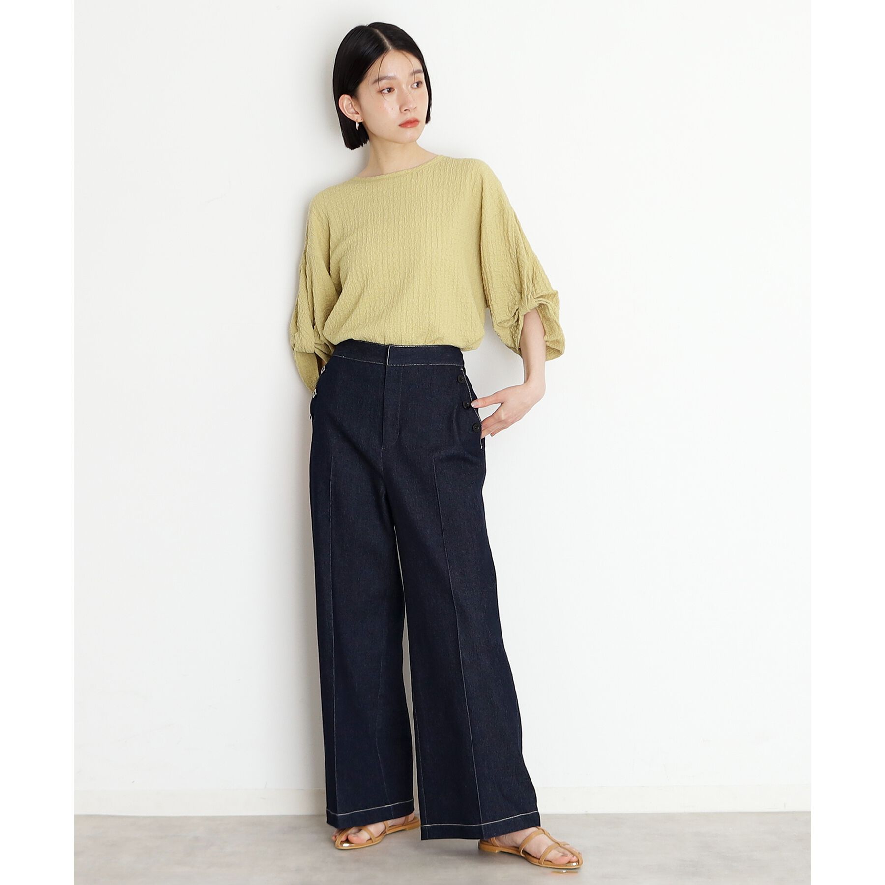 THE SHOP TK「ポコポコ袖タックプルオーバー【洗濯機OK】」|Tシャツ・カットソー|