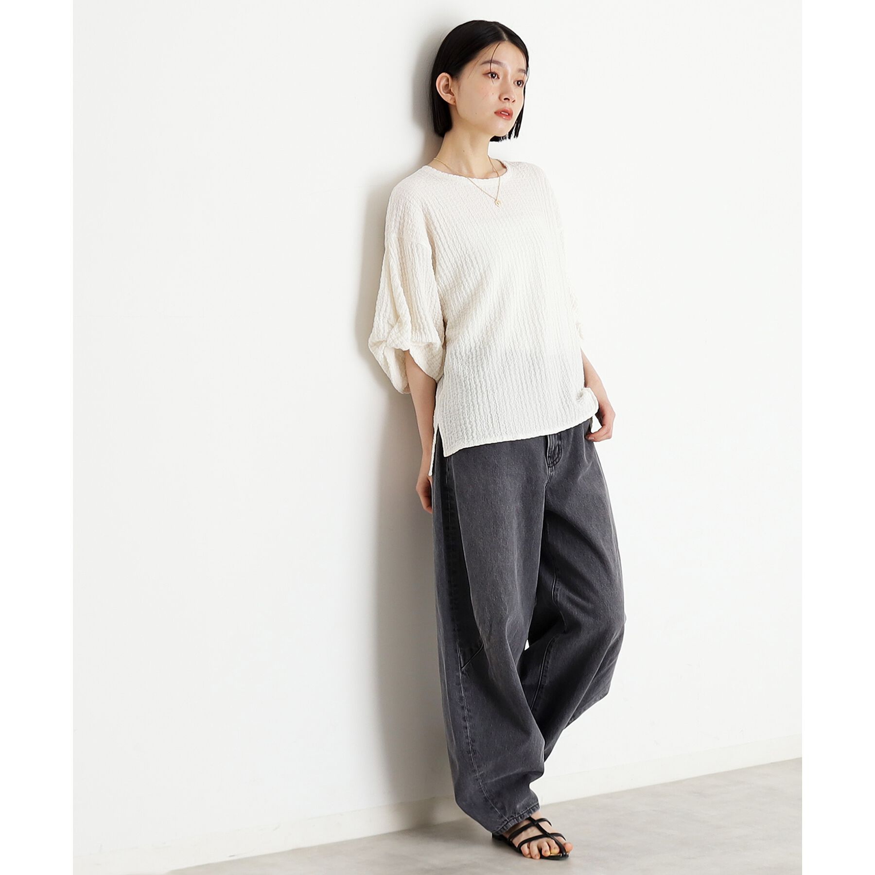 THE SHOP TK「ポコポコ袖タックプルオーバー【洗濯機OK】」|Tシャツ・カットソー|