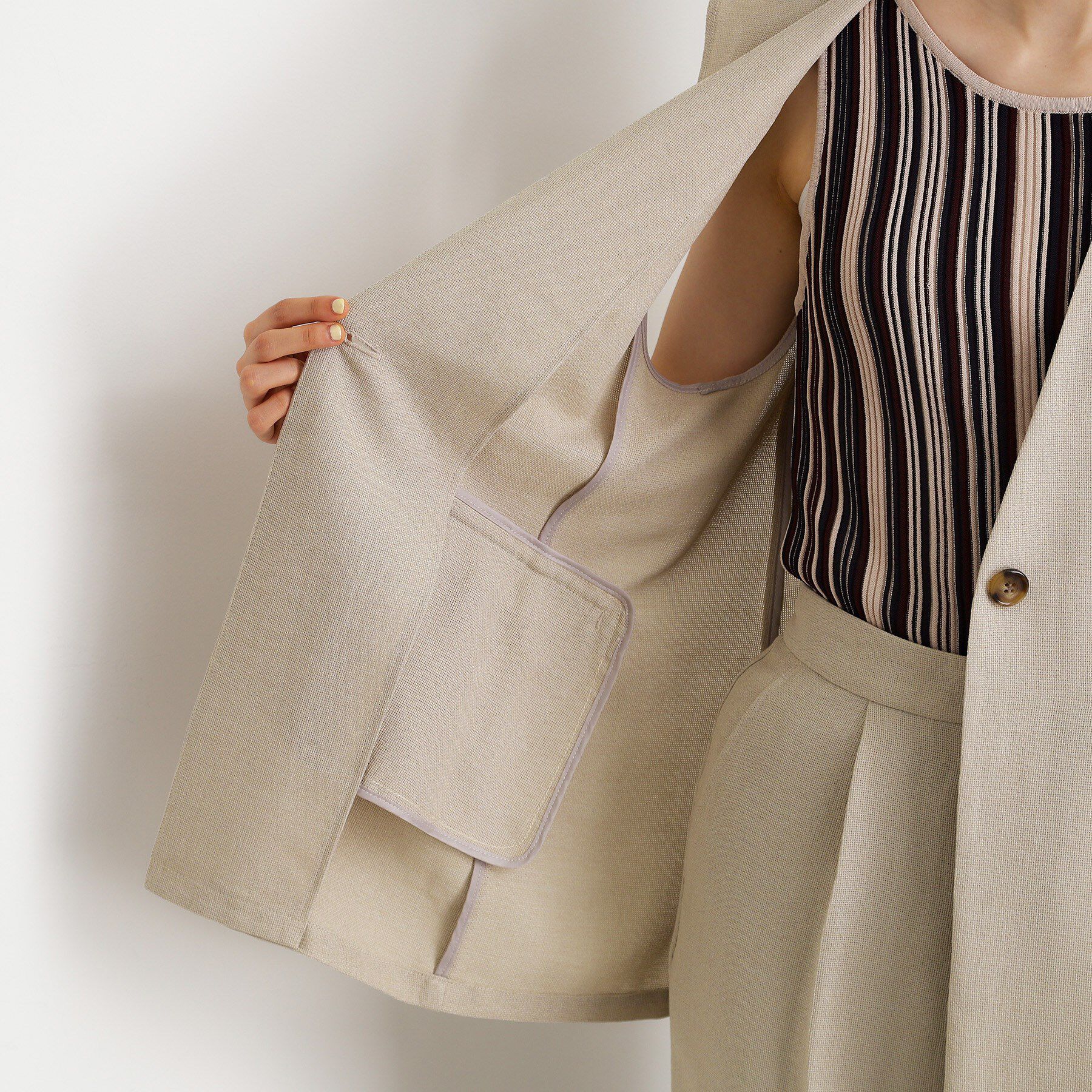 THE SHOP TK「【スッキリ決まる】パナマメッシュジレ/洗える/セットアップ可」|ベスト・ジレ|