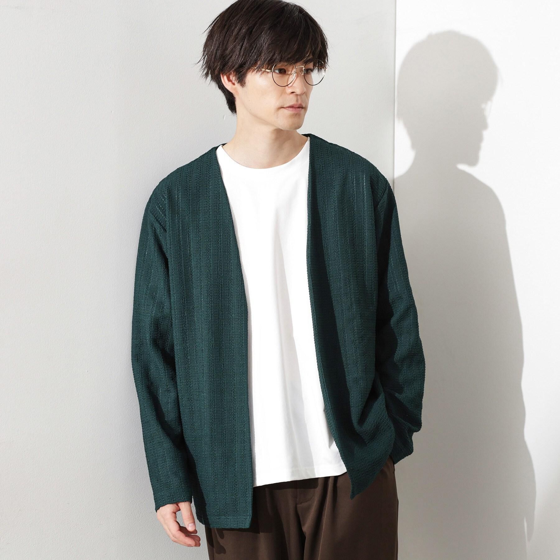 THE SHOP TK「【セットでお買い得！！】長袖カーディガン＋半袖Tシャツ　洗濯機OK/吸水速乾(Tシャツのみ)」|カーディガン|