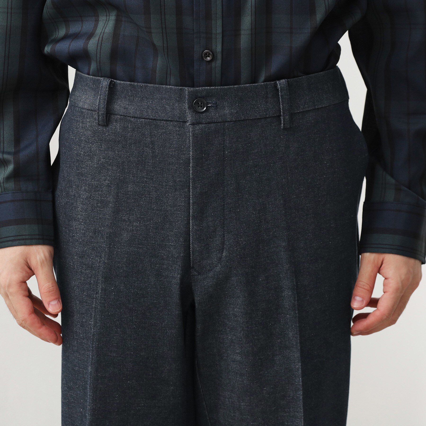 THE SHOP TK「エバーデニムスラックス【色落ちしにくい/洗濯機OK/ストレッチ/セットアップ可】」|その他|