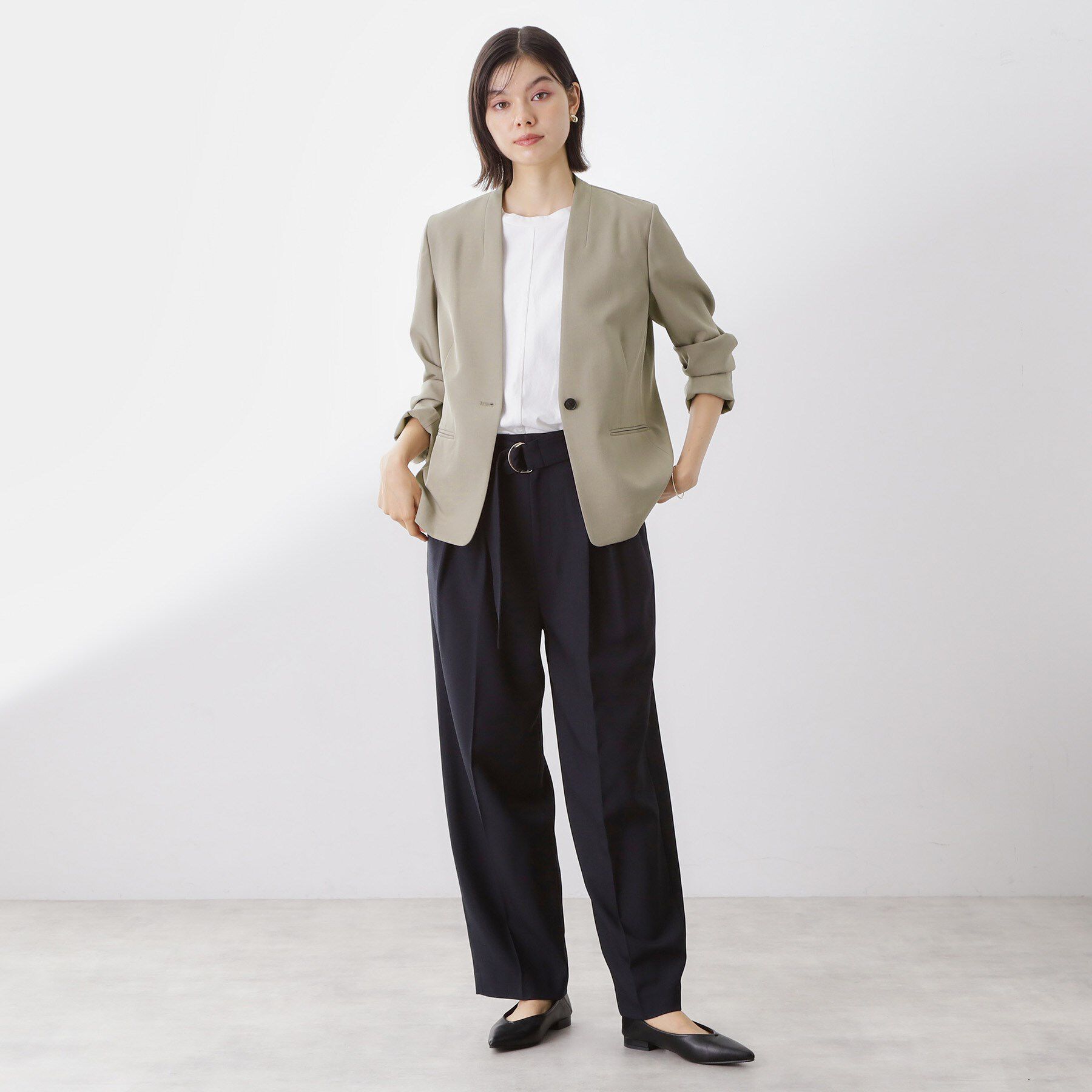 THE SHOP TK「ノーカラージャケット【セットアップ可】」|ノーカラージャケット|