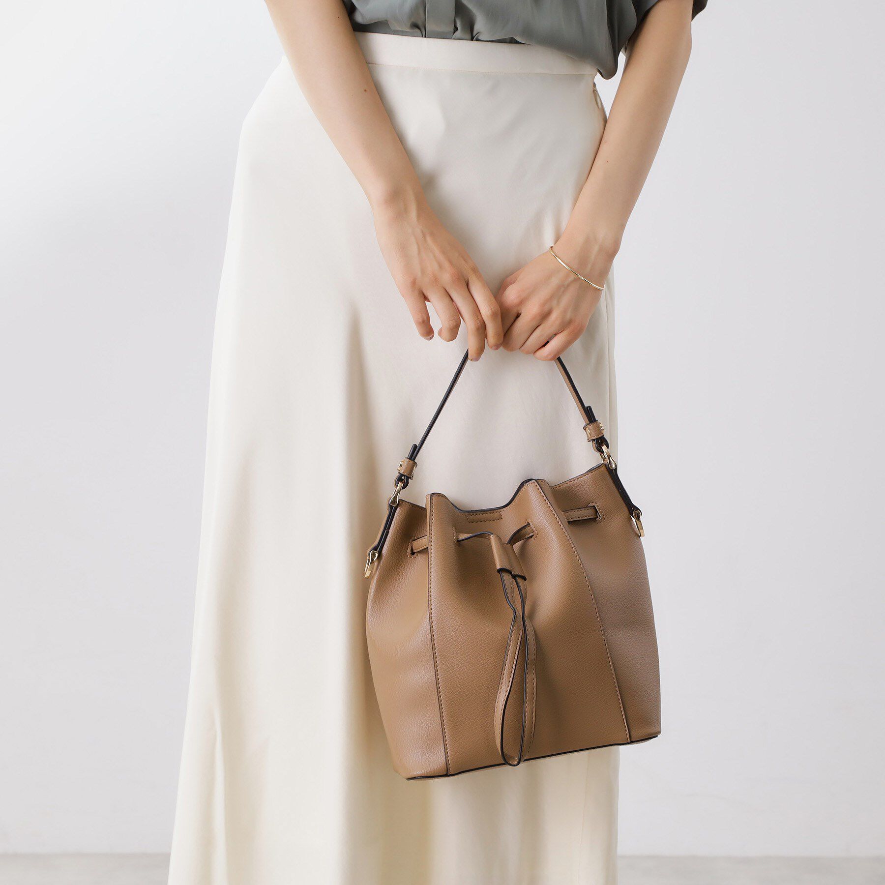 THE SHOP TK「巾着2WAYショルダーバッグ」|ショルダー・メッセンジャー|モカブラウン(042