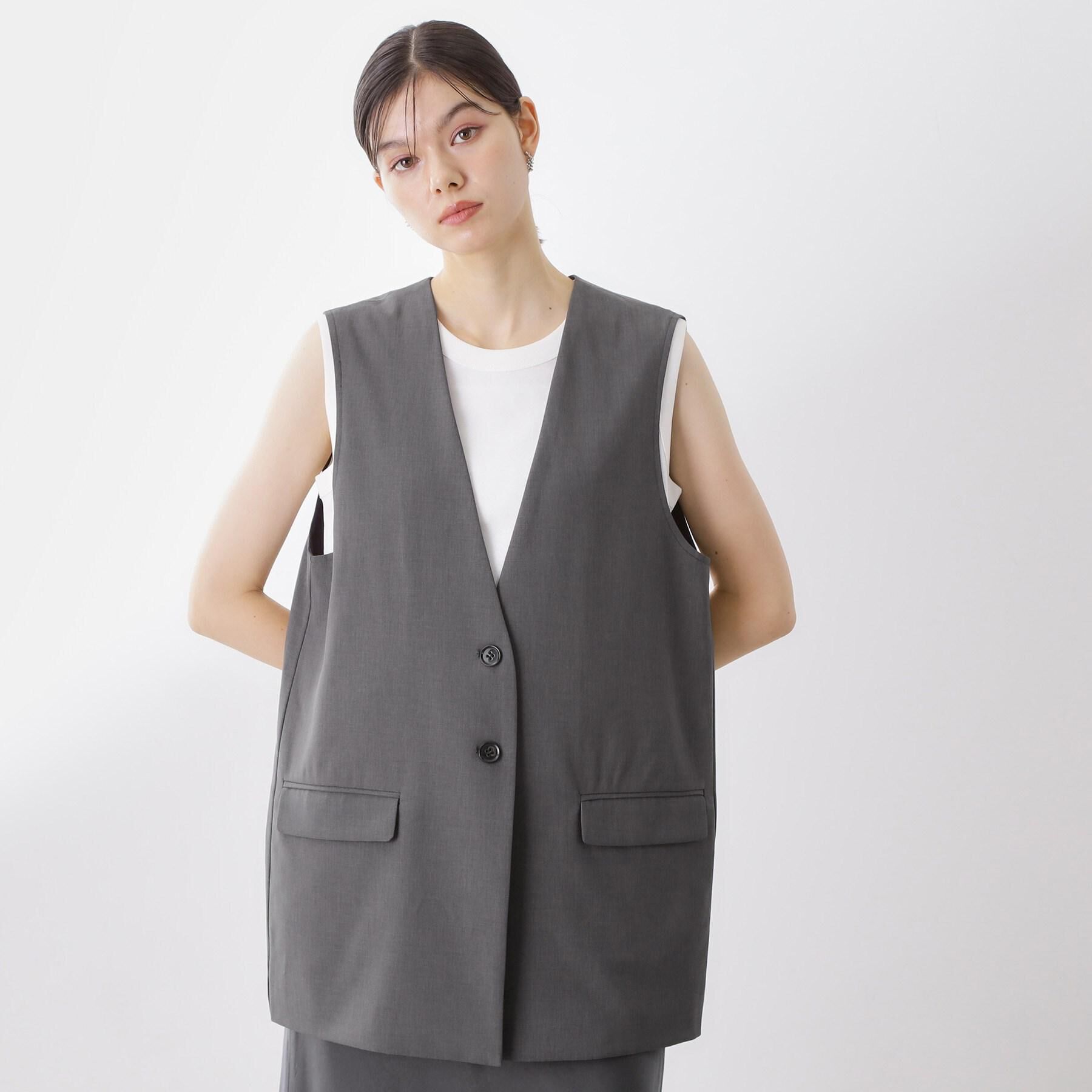 THE SHOP TK「ノーカラージレ【セットアップ可/洗濯機OK】」|ベスト・ジレ|