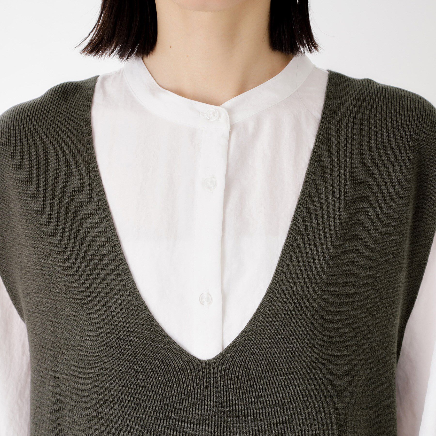 THE SHOP TK「【春まで着られる】ニットベスト＆ブラウスセット/洗濯機OK」|シャツ・ブラウス|