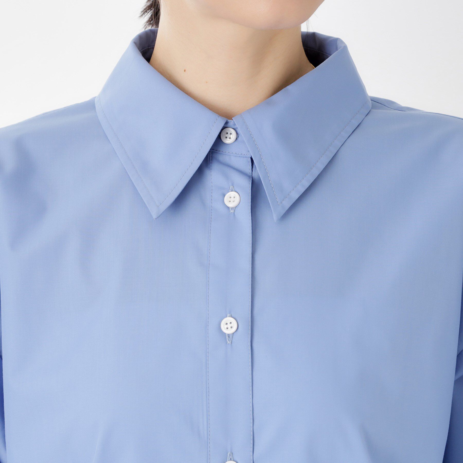 THE SHOP TK「袖プリーツ&バックシャーリングシャツ【体型カバー/洗える】」|シャツ・ブラウス|