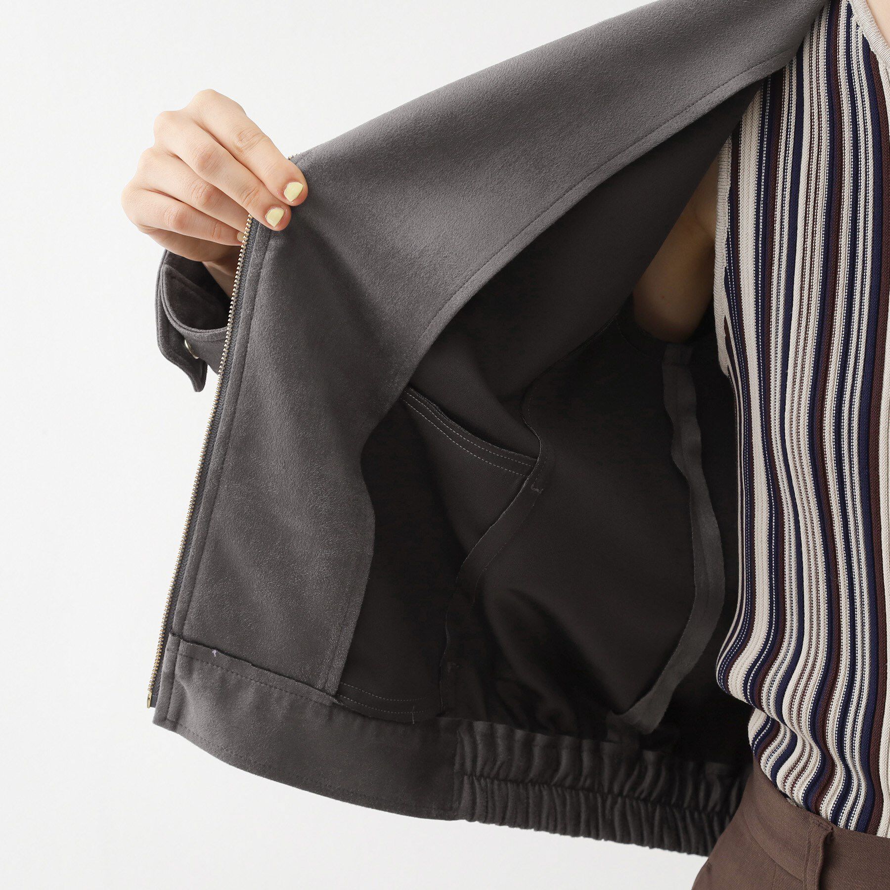 THE SHOP TK「スエードライク ライダースジャケット」|ライダースジャケット|