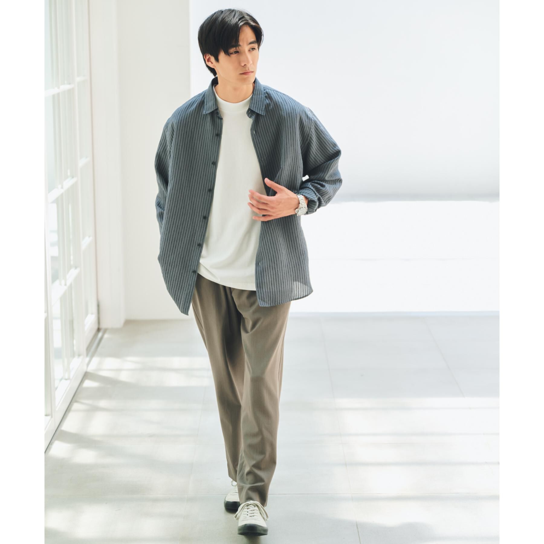 THE SHOP TK「チェック＆ストライプ アソート長袖シャツ【洗濯機OK】」|シャツ・ブラウス|