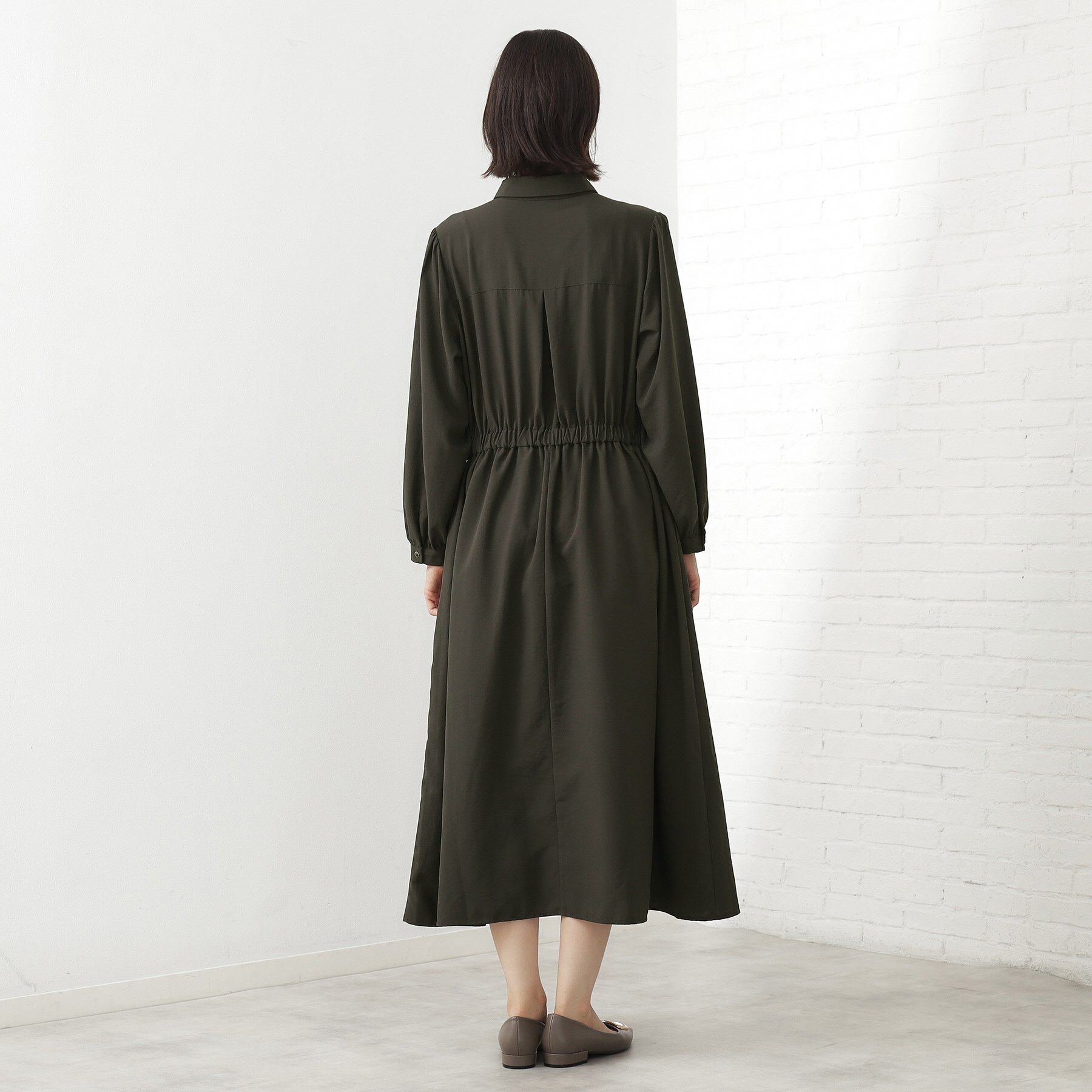 THE SHOP TK「【春まで着られる】フィット＆フレア長袖ワンピース」|ワンピース|