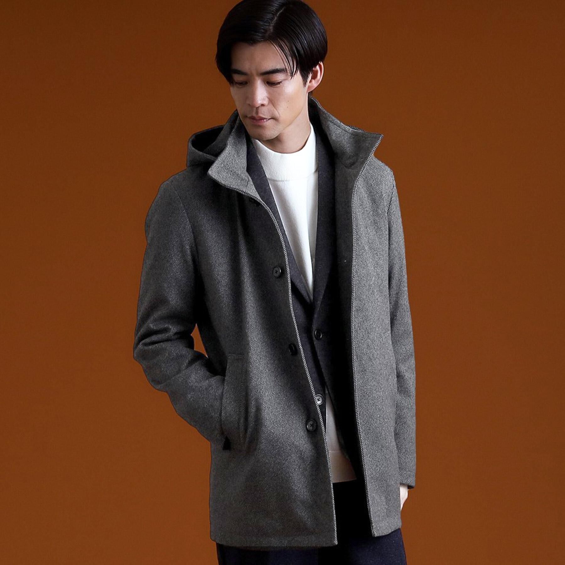 THE SHOP TK「ON/OFF対応 ウーリック スタンド メルトンコート　【洗濯機OK/フード取外し可】」|その他|