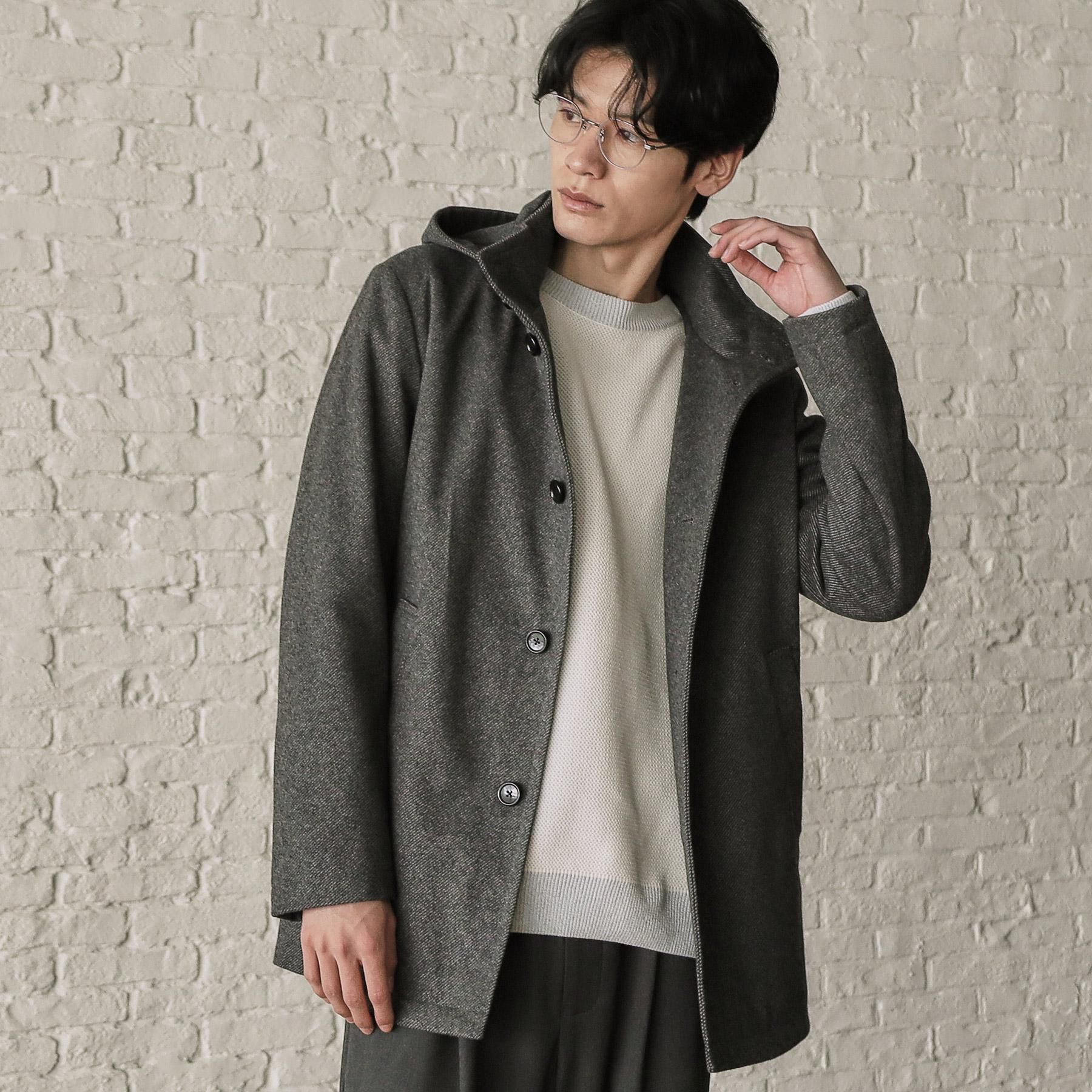 THE SHOP TK「ON/OFF対応 ウーリック スタンド メルトンコート　【洗濯機OK/フード取外し可】」|その他|チャコールグレー(4