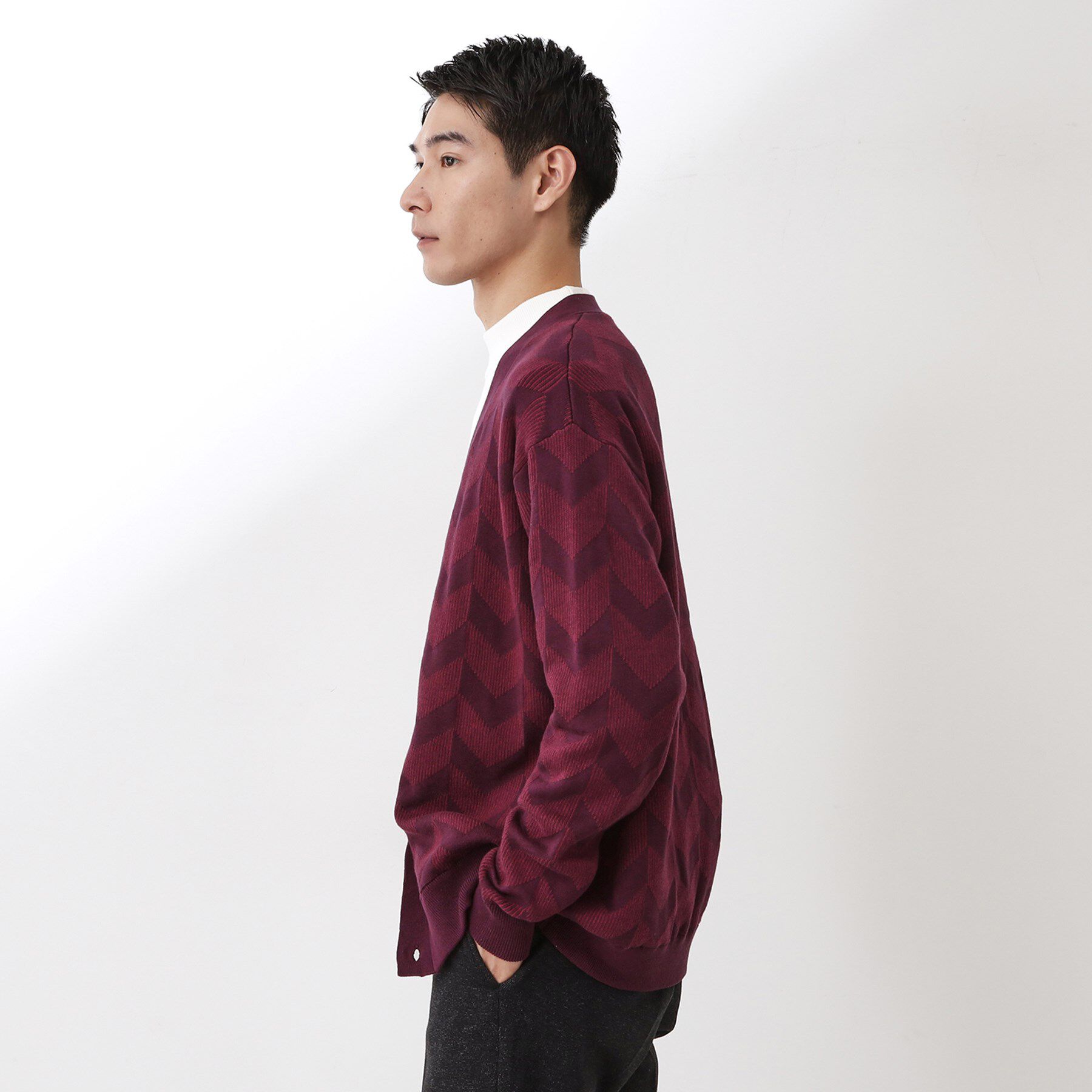 THE SHOP TK「ヘリンボンニットカーディガン」|カーディガン|