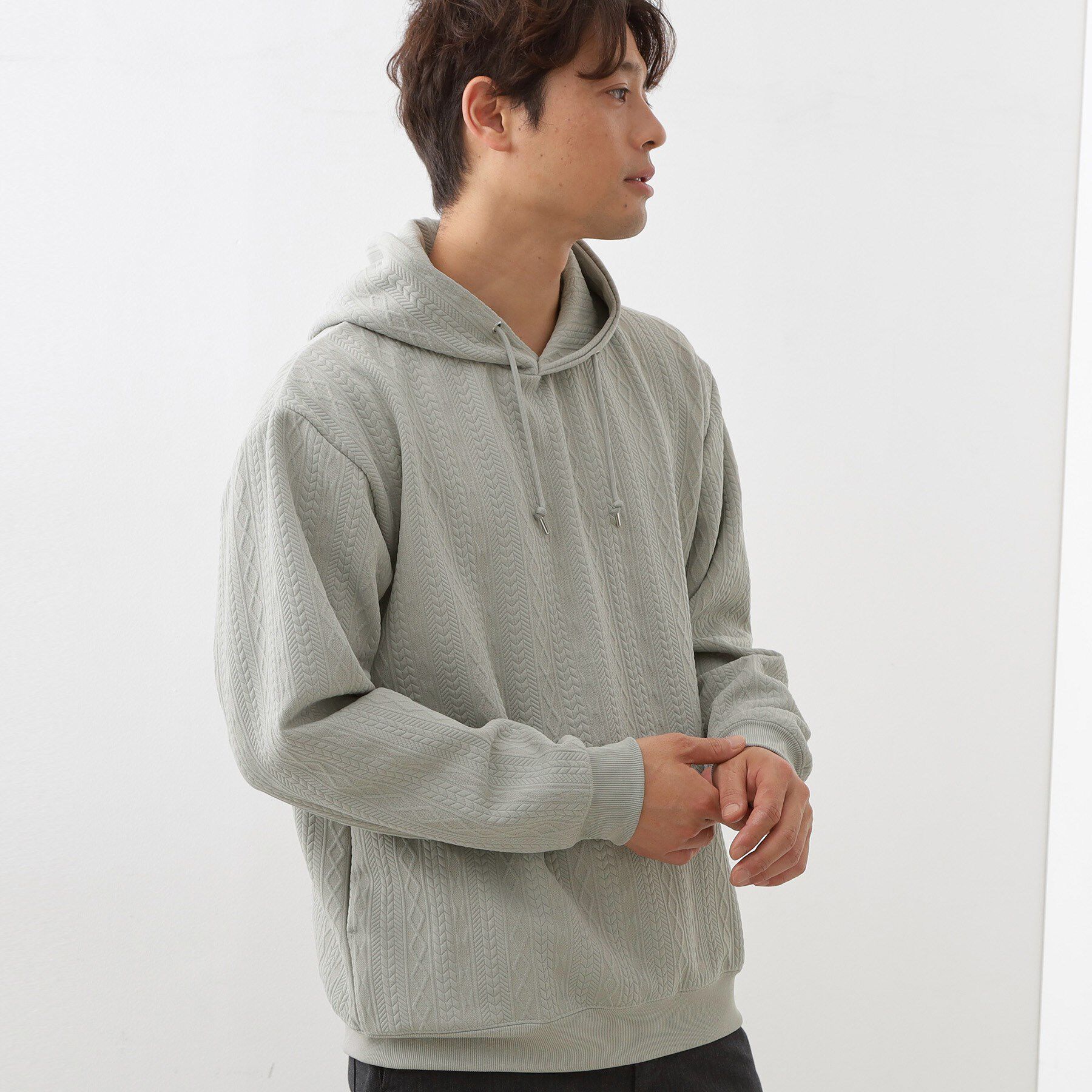 THE SHOP TK「フクレキルトパーカ 【洗濯機OK】」|パーカー|ライトグレー(011