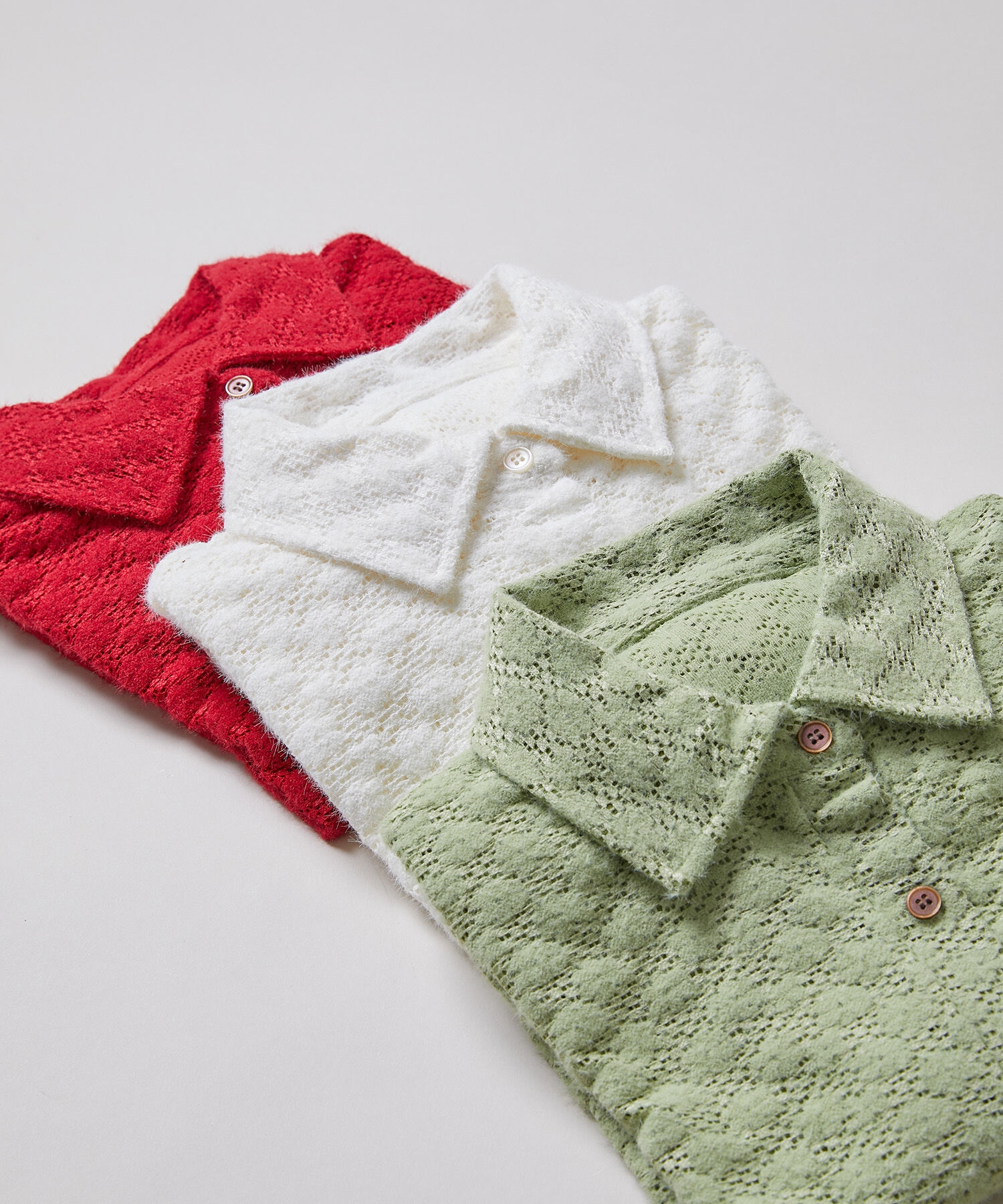  「起毛レースシャツ」|Tシャツ・カットソー|ライトグリー