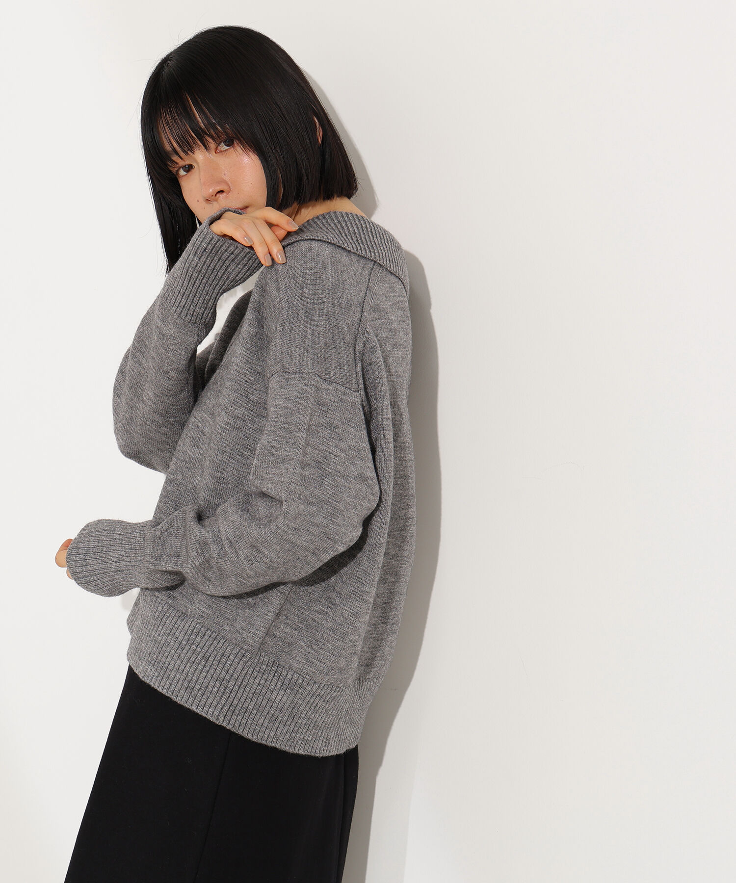  「開襟ボクシーニット」|ニット・セーター|