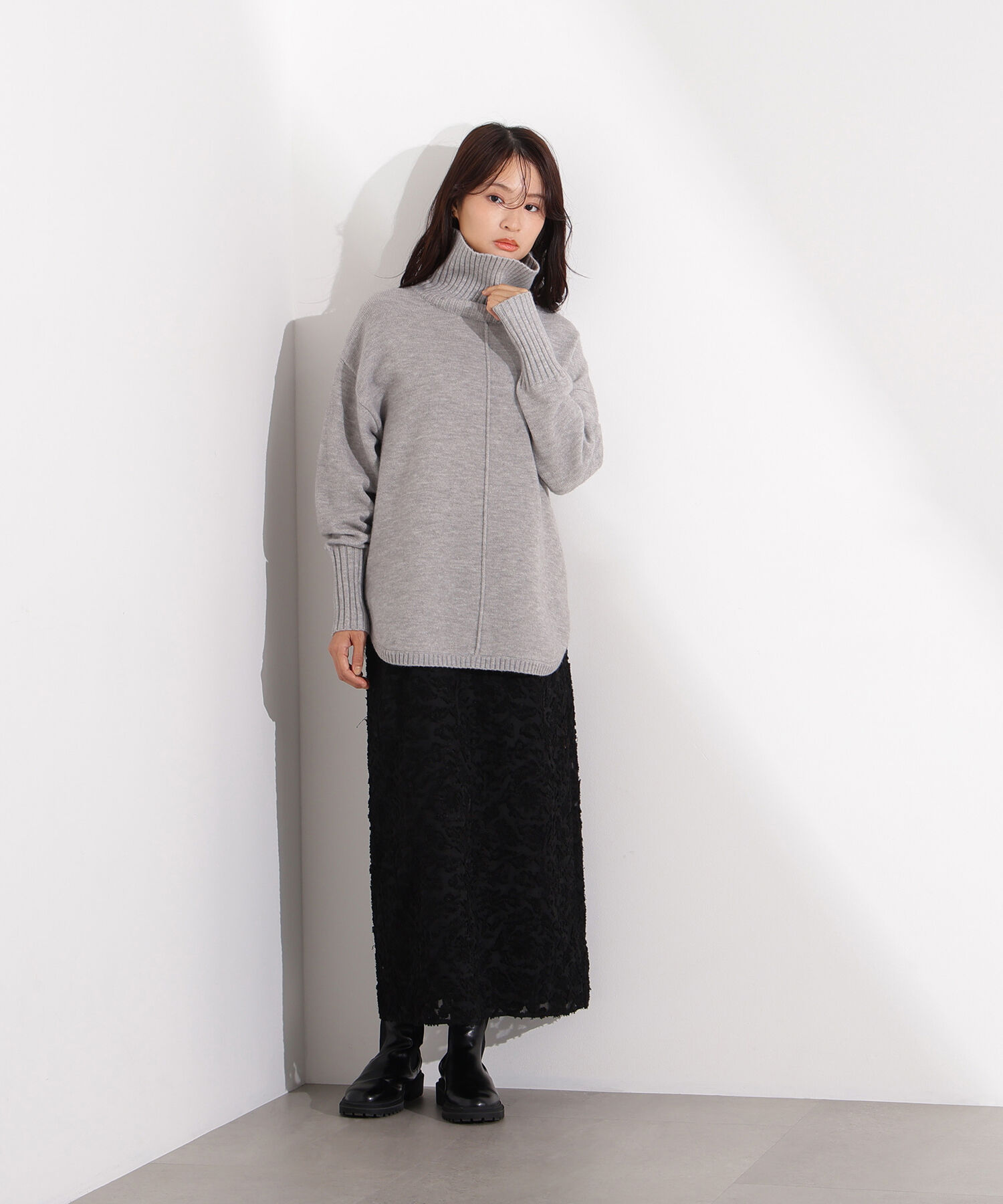  「カットジャガードナロースカート」|スカート|