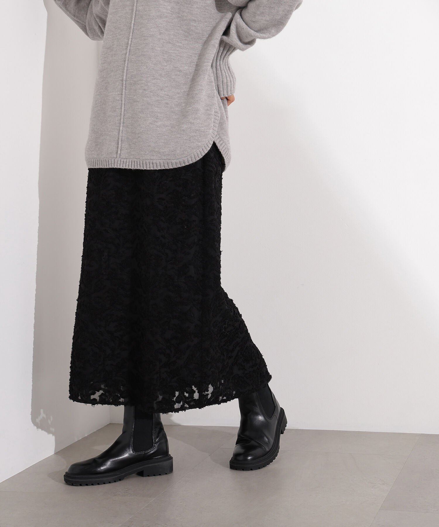  「カットジャガードナロースカート」|スカート|