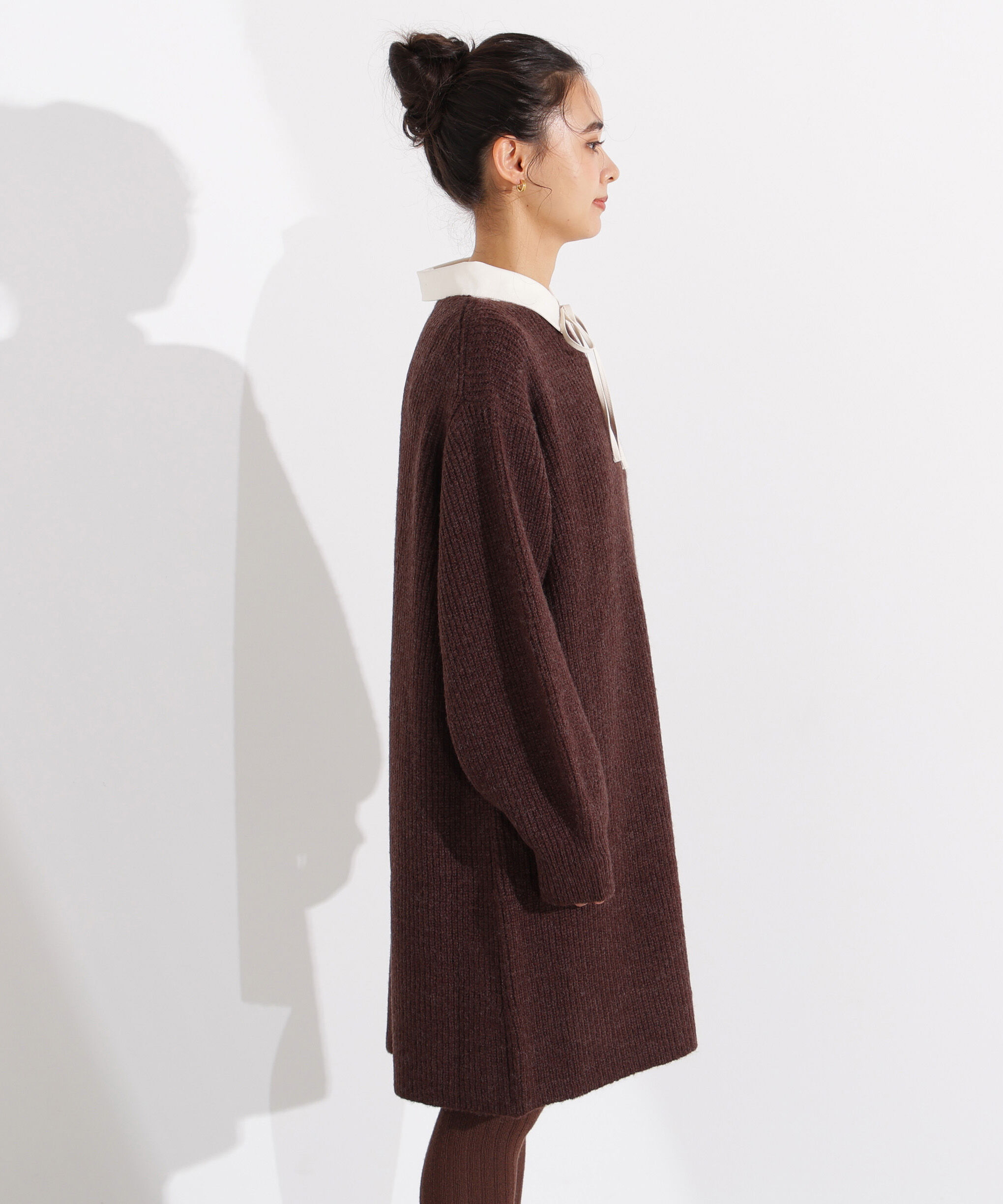  「襟付ミニニットワンピース」|スカート|