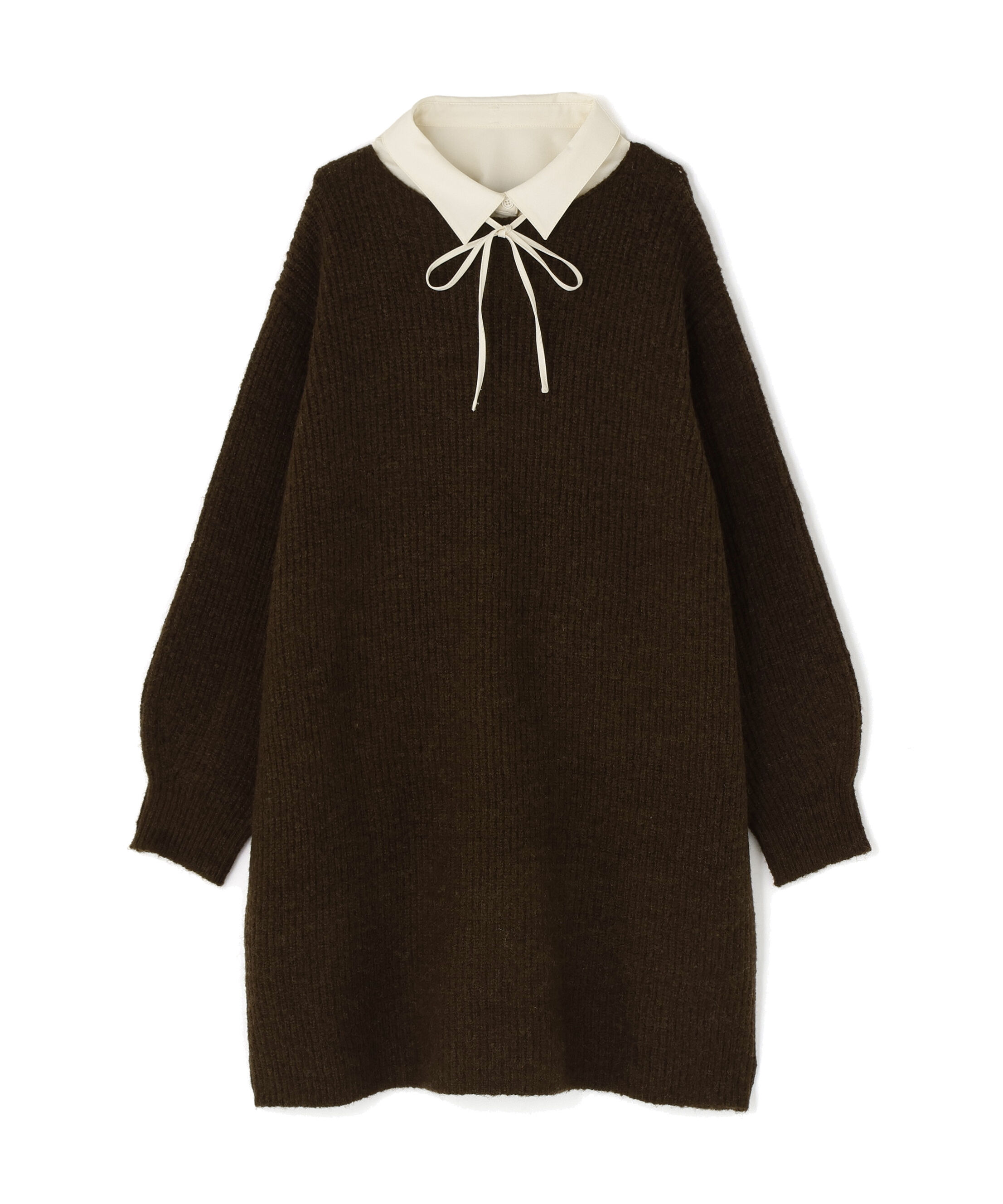  「襟付ミニニットワンピース」|スカート|